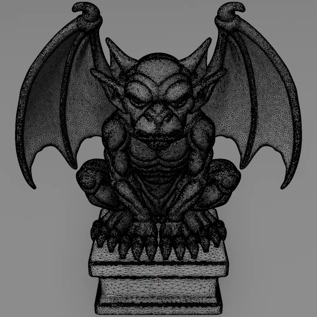Gargoyle figurine 3D model for 3D Printable  3D print model_11