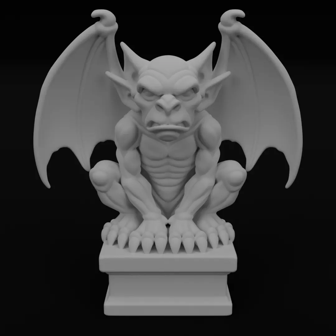 Gargoyle figurine 3D model for 3D Printable  3D print model_2