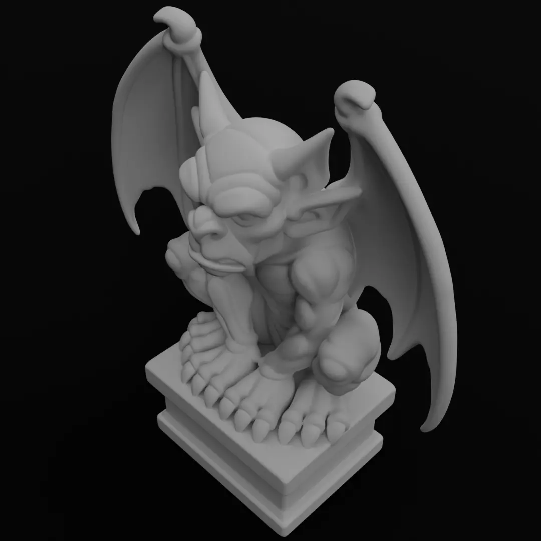 Gargoyle figurine 3D model for 3D Printable  3D print model_8