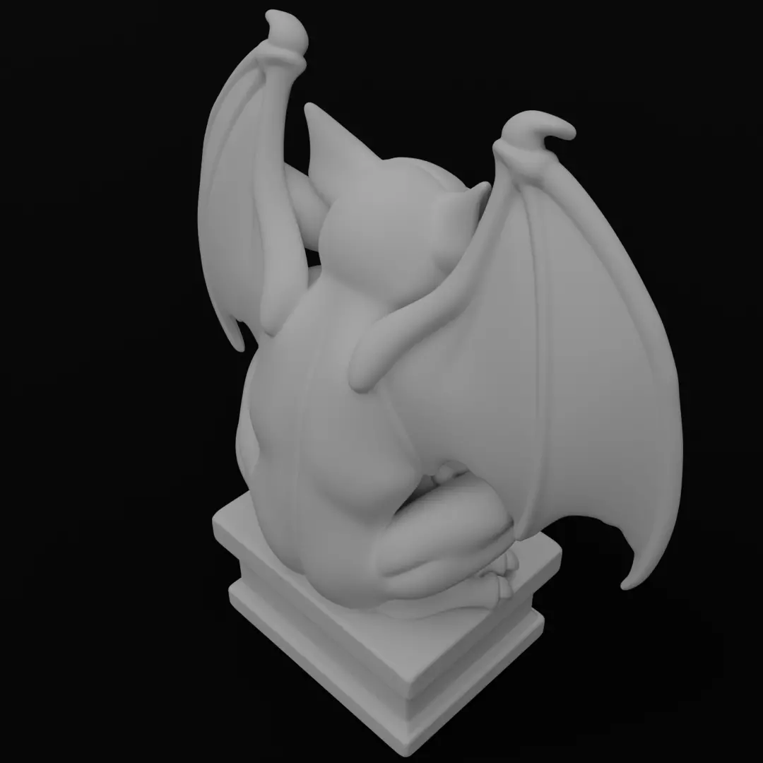 Gargoyle figurine 3D model for 3D Printable  3D print model_6