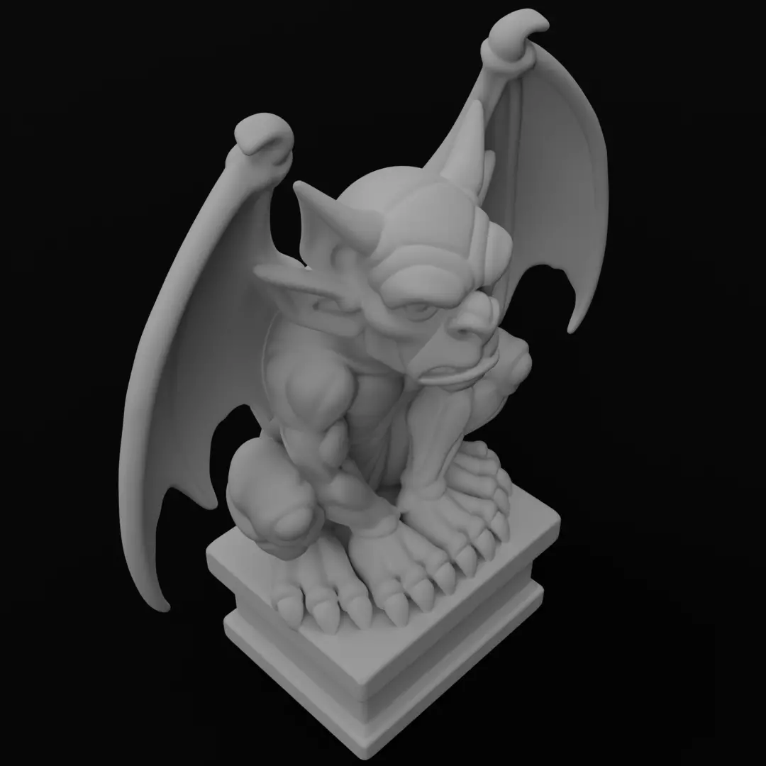 Gargoyle figurine 3D model for 3D Printable  3D print model_7