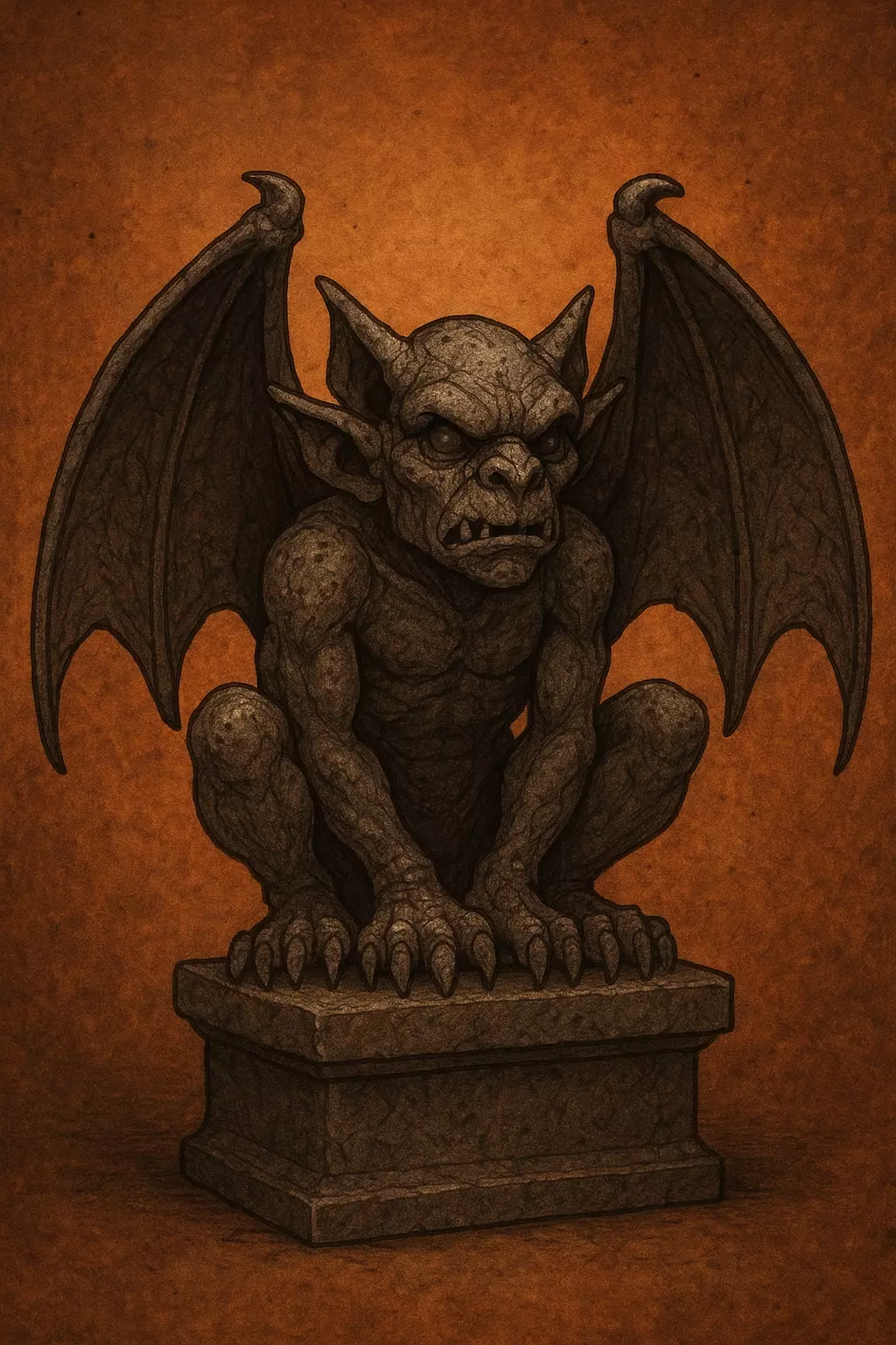 Gargoyle figurine 3D model for 3D Printable  3D print model_1