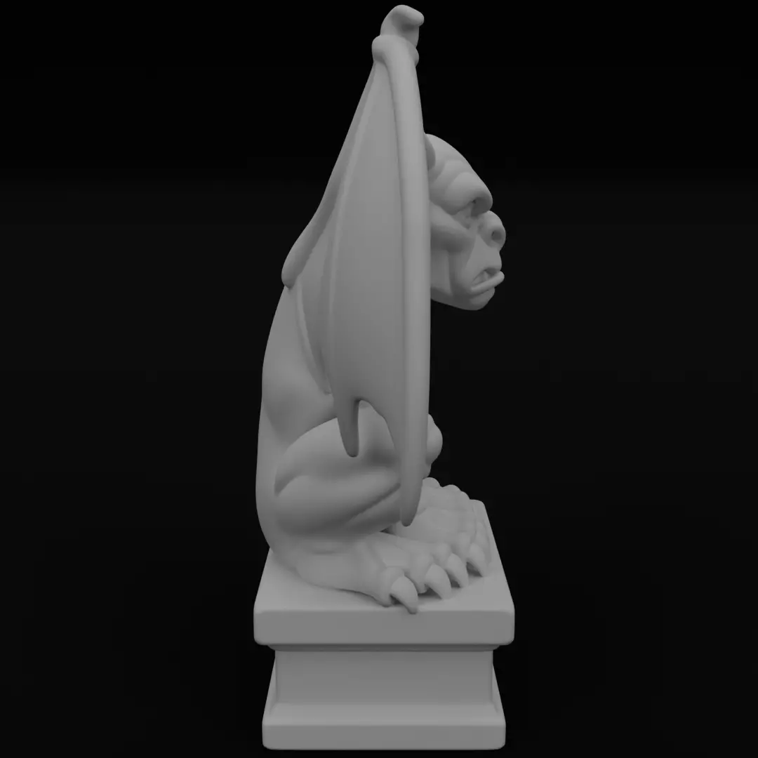 Gargoyle figurine 3D model for 3D Printable  3D print model_4
