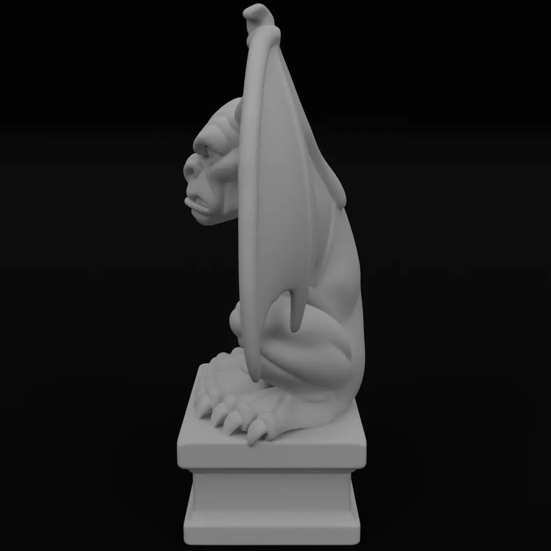 Gargoyle figurine 3D model for 3D Printable  3D print model_5