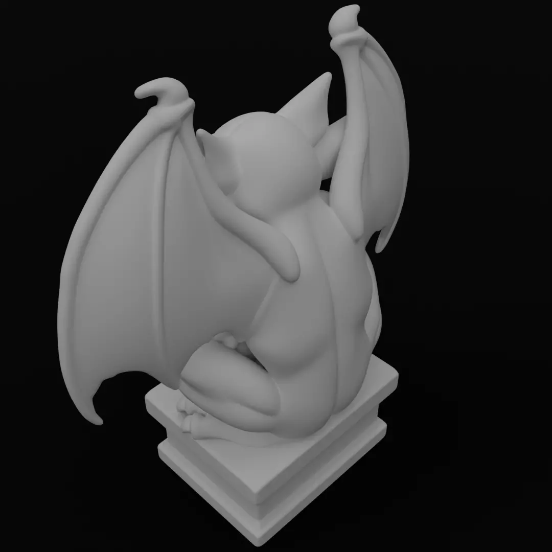 Gargoyle figurine 3D model for 3D Printable  3D print model_9