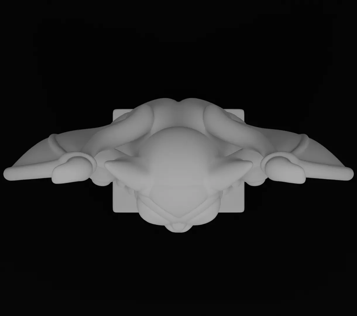 Gargoyle figurine 3D model for 3D Printable  3D print model_3