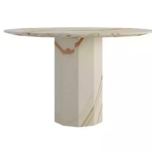 Atlas Decagon Dining Table - Brown Vein Marble