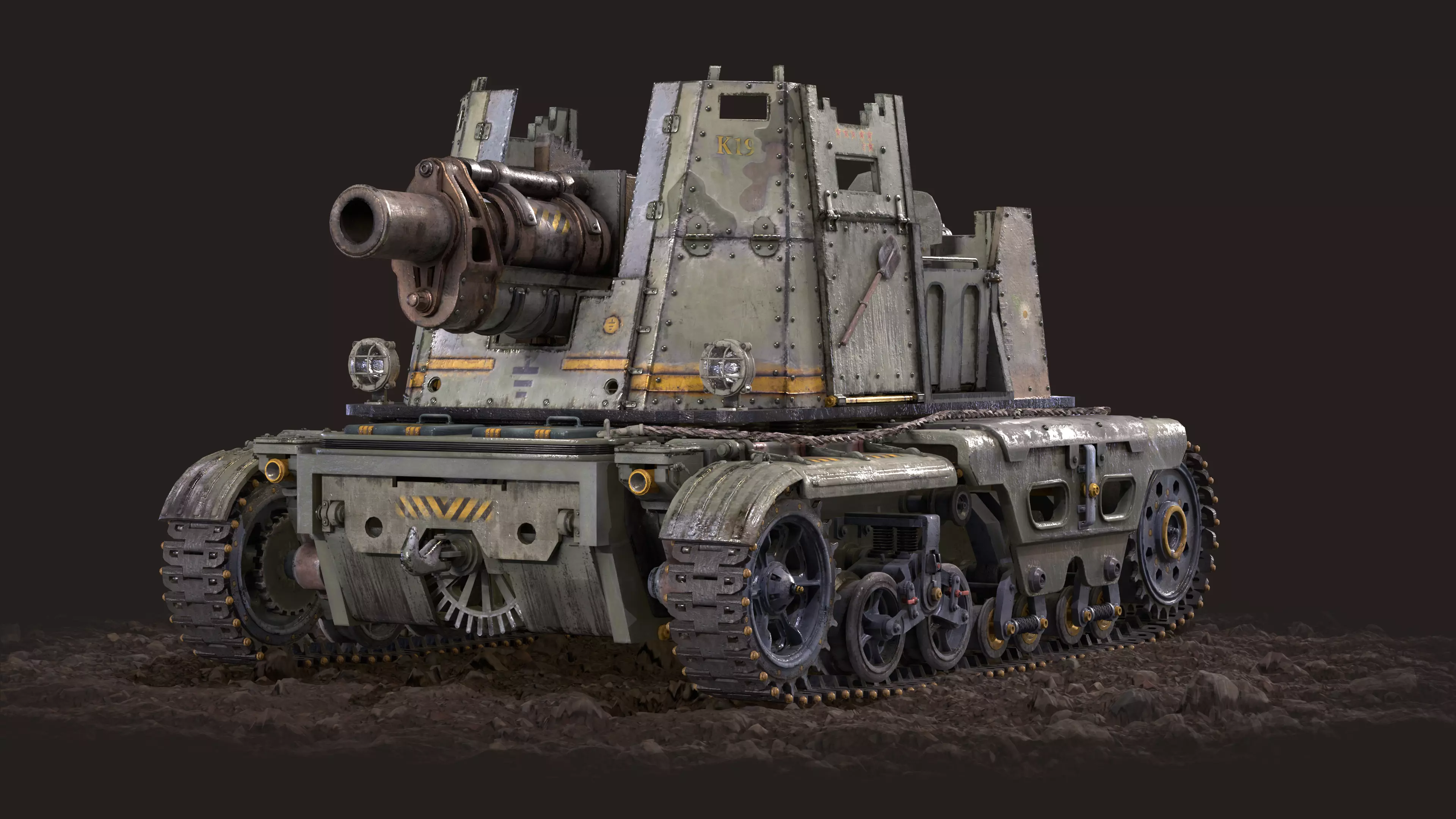 Tank Post Apocalyptic 3D model_2