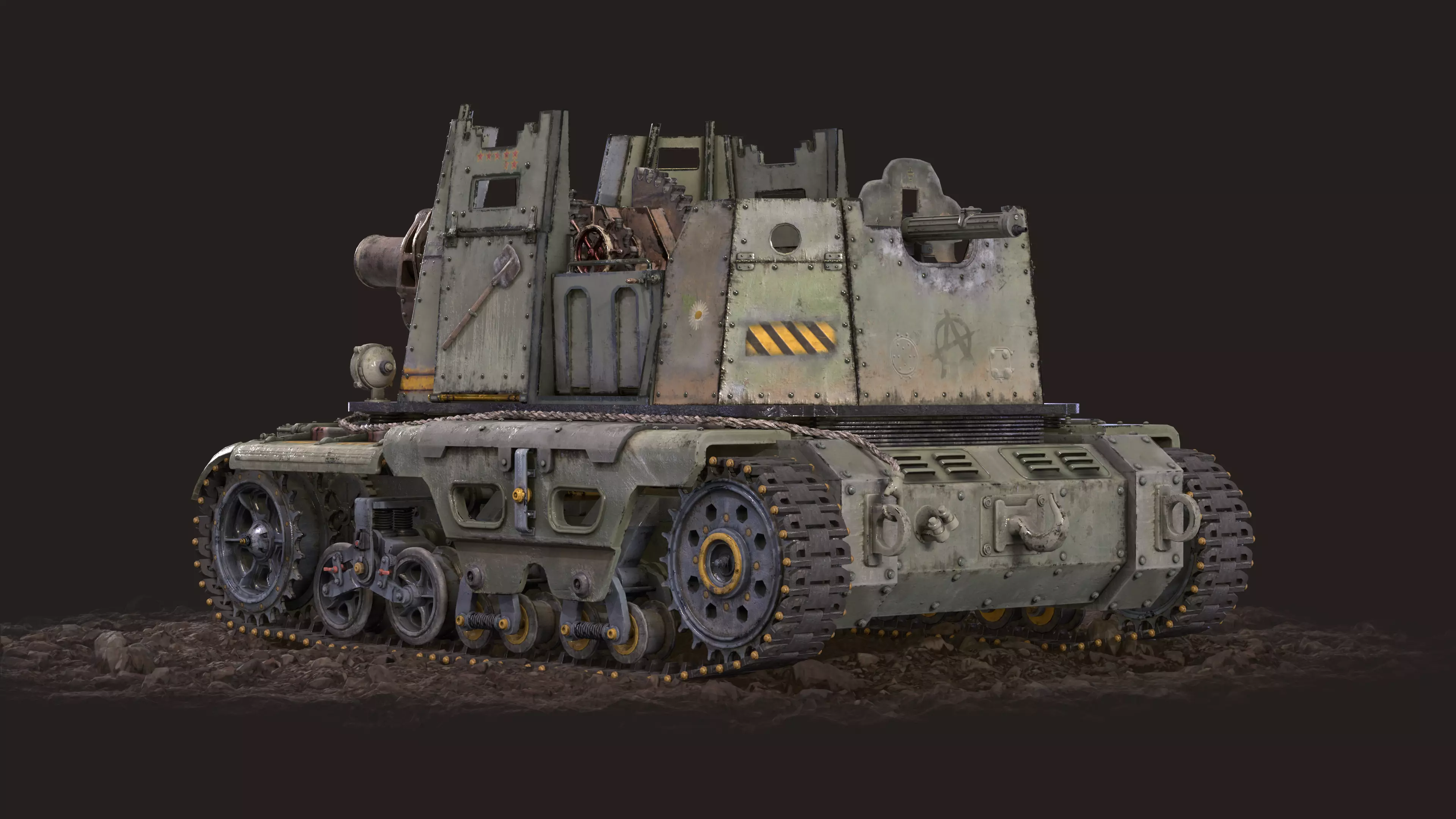 Tank Post Apocalyptic 3D model_4