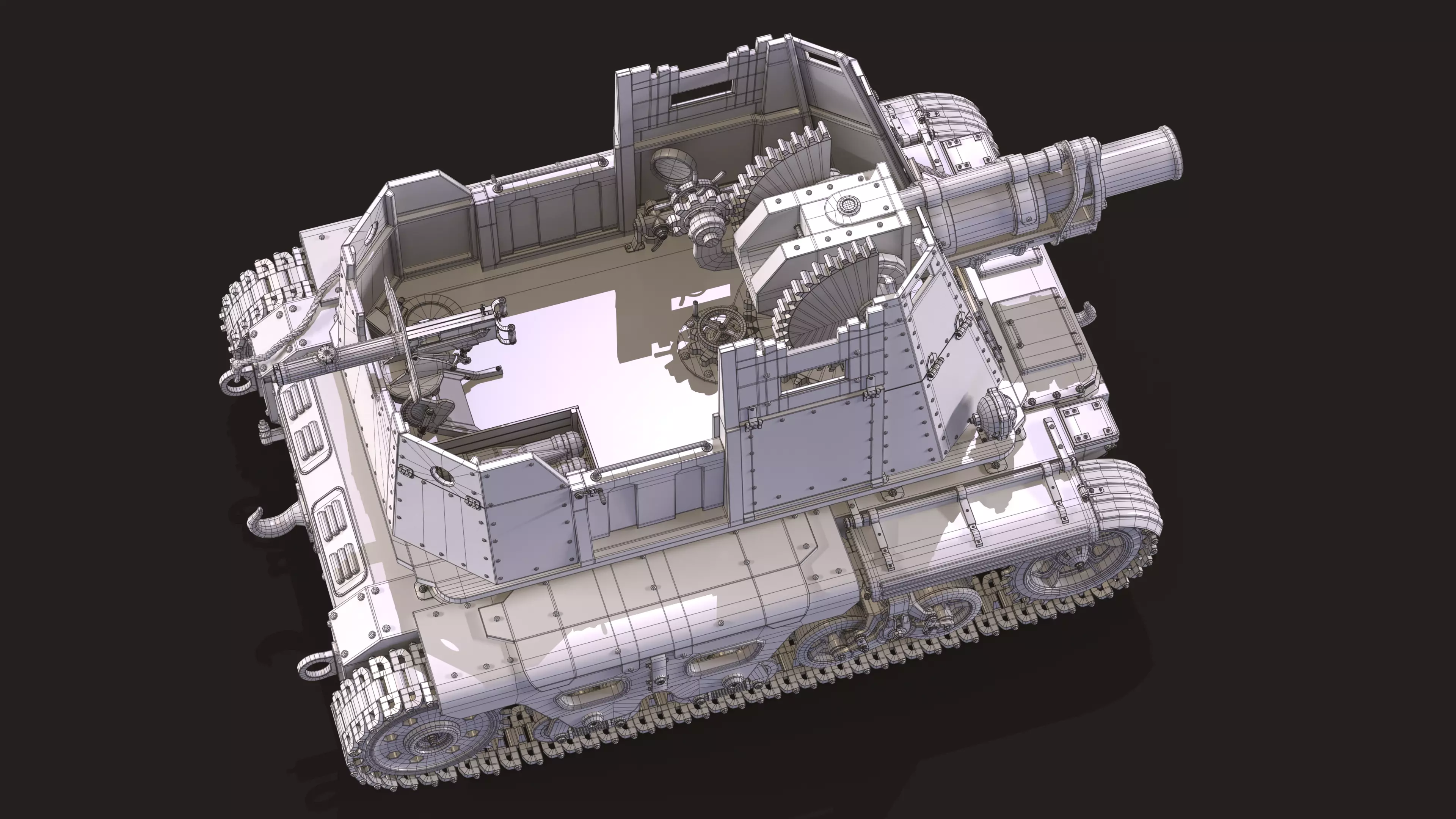 Tank Post Apocalyptic 3D model_16