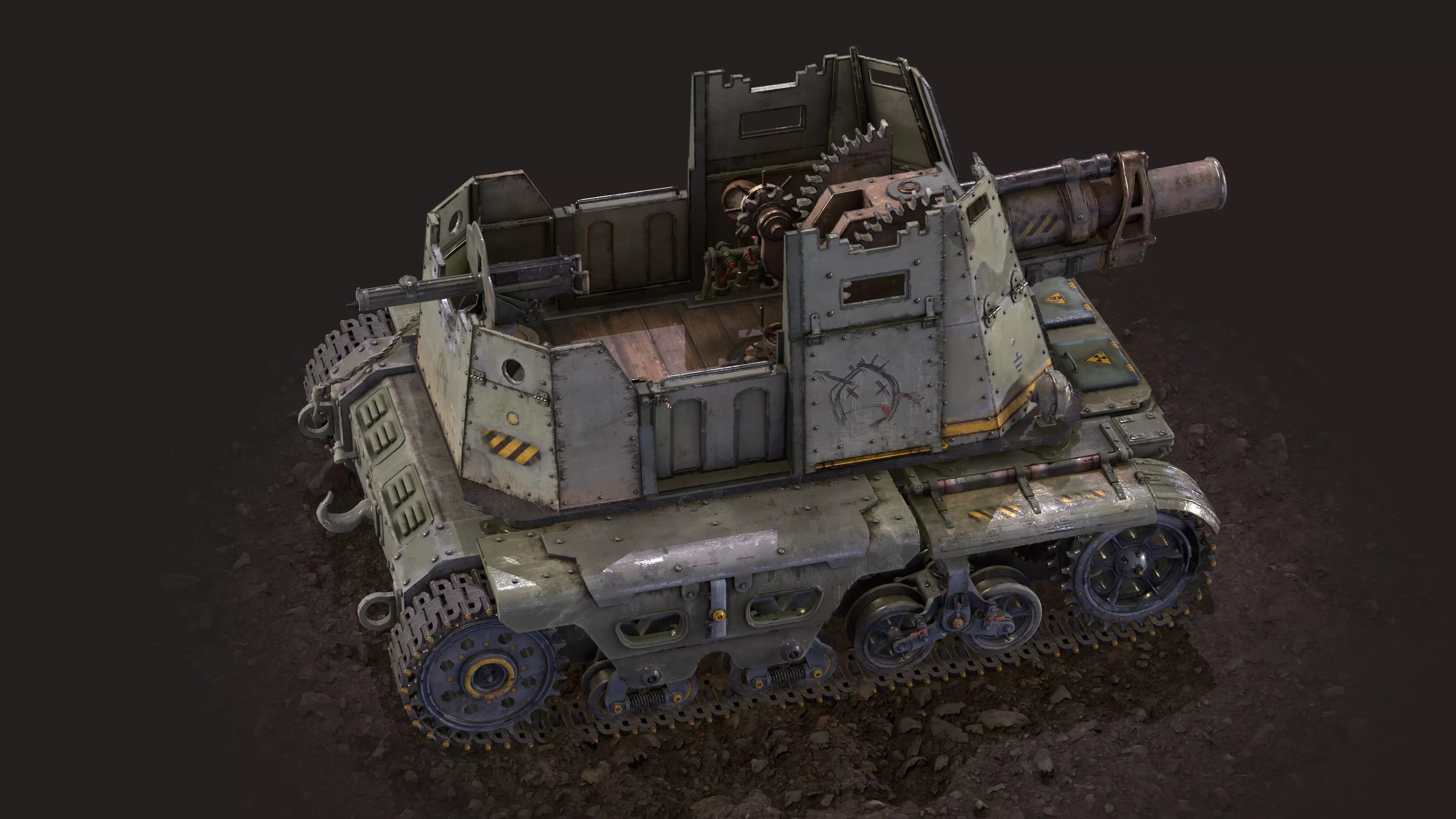 Tank Post Apocalyptic 3D model_6
