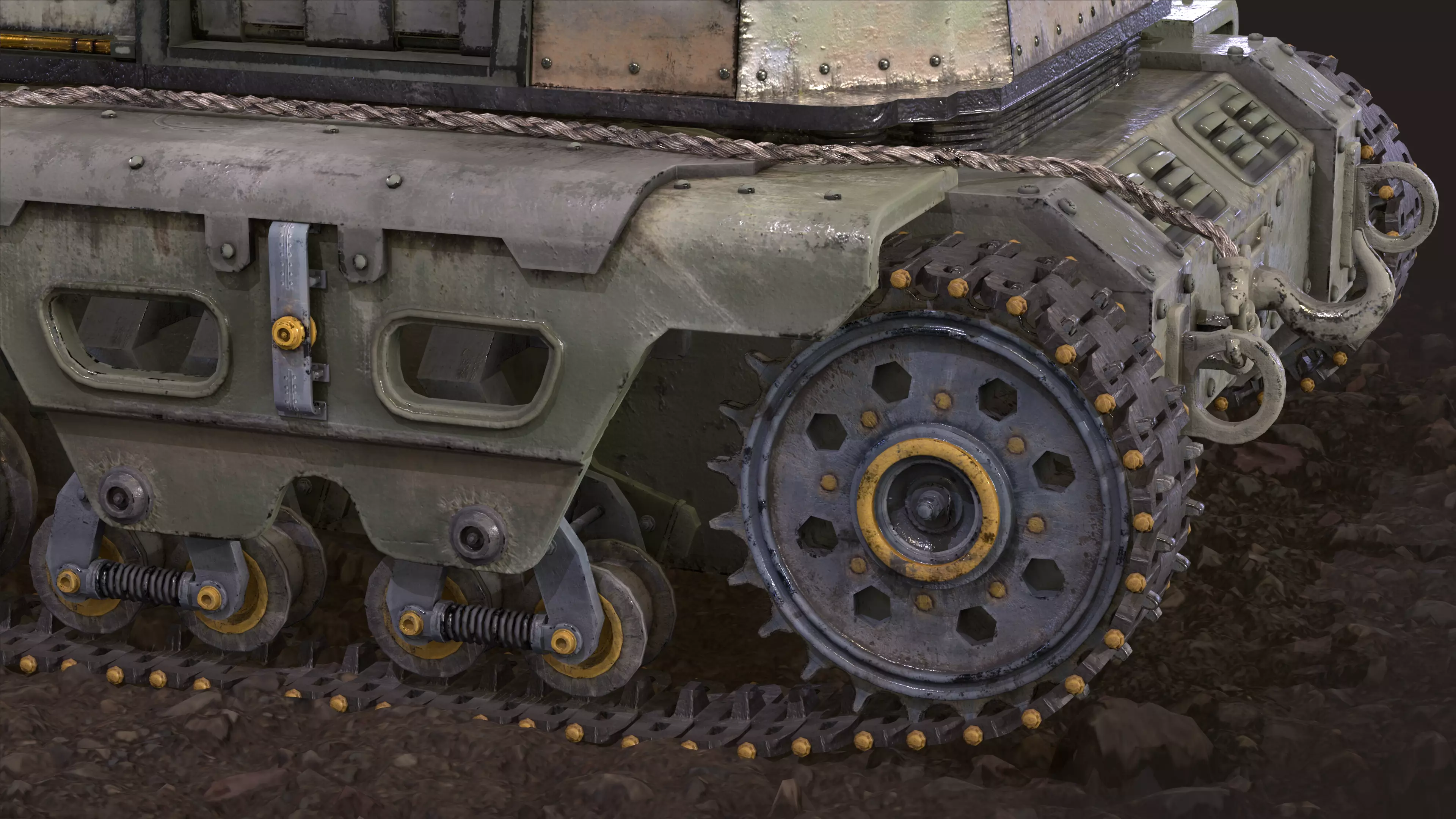 Tank Post Apocalyptic 3D model_10