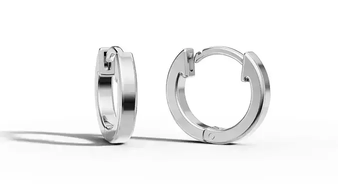 12mm Hoop Earrings Classic Round Earrings 3d model