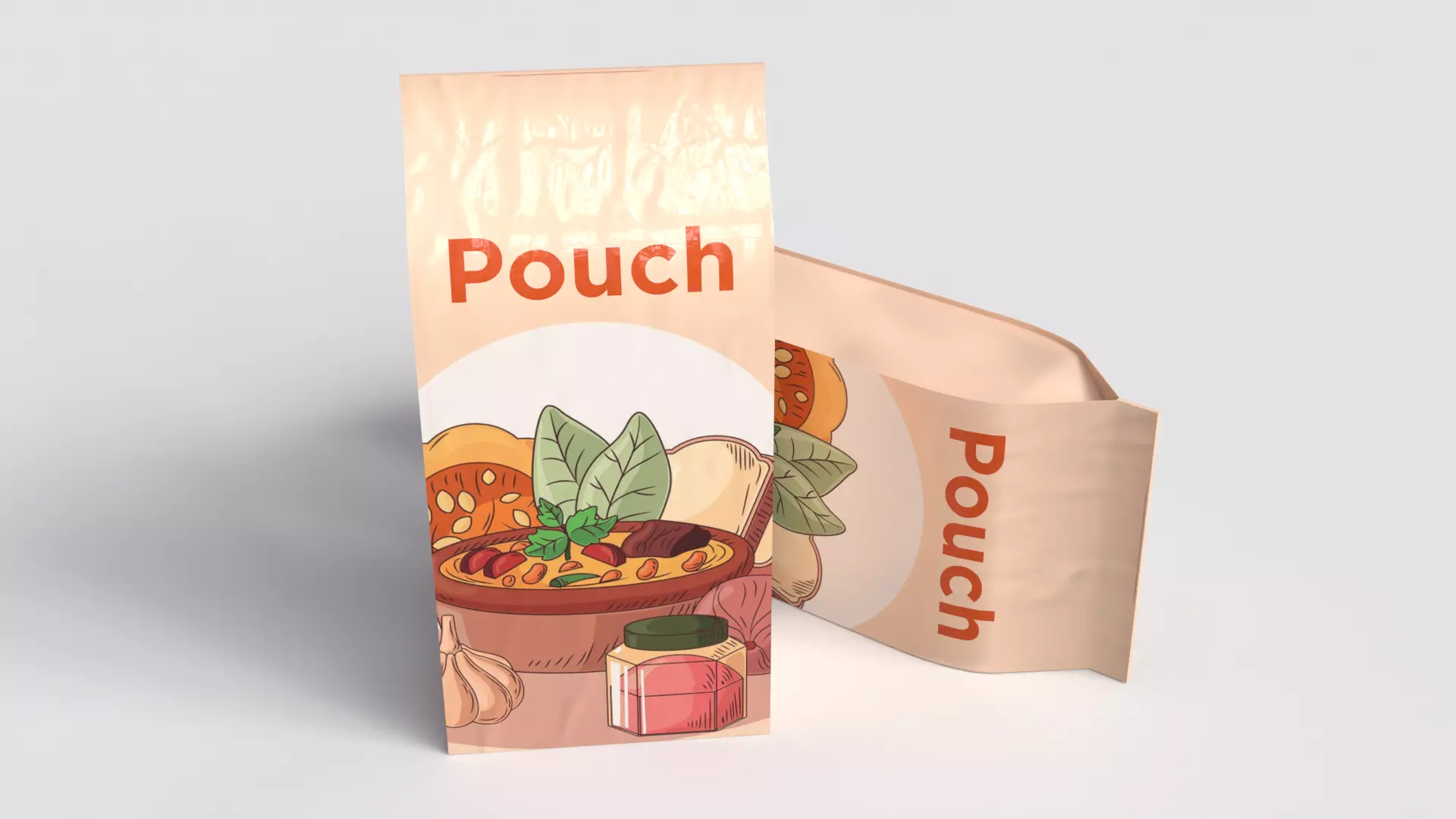 Standing zip pouch 3D model_8