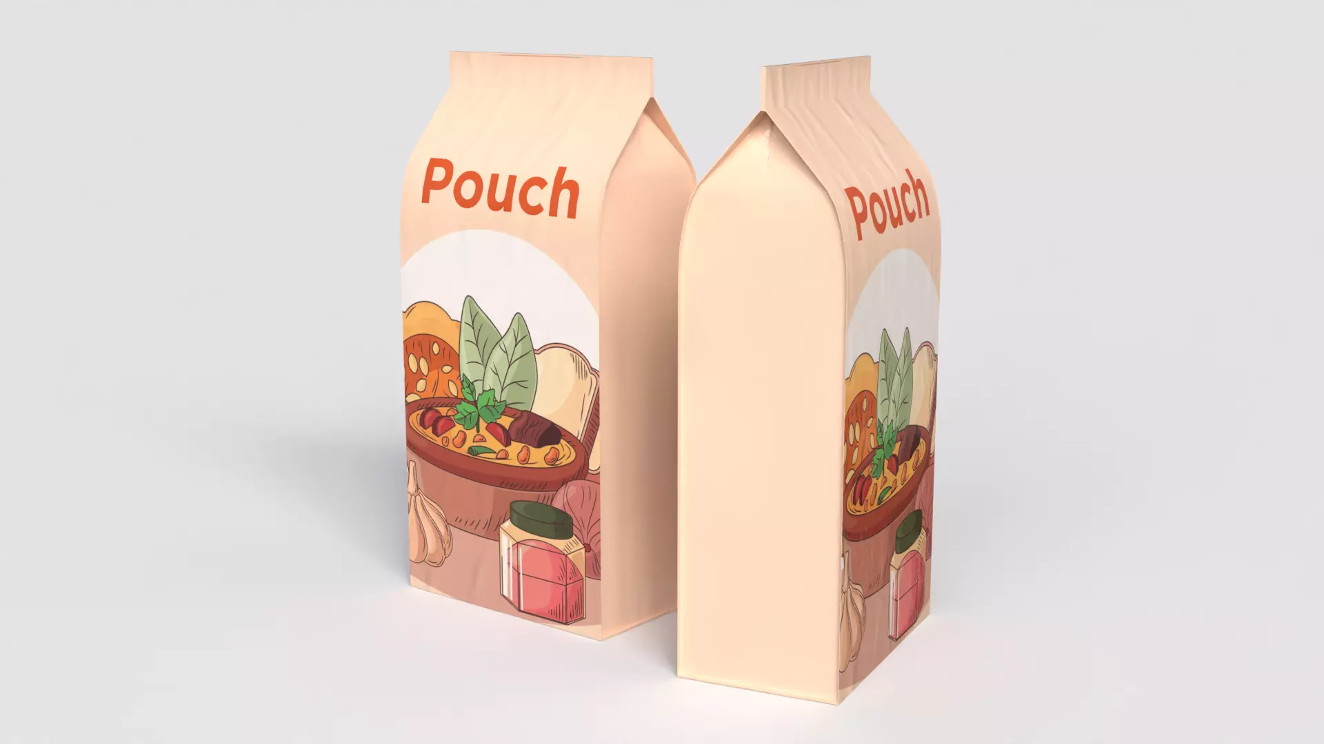 Standing zip pouch 3D model_3