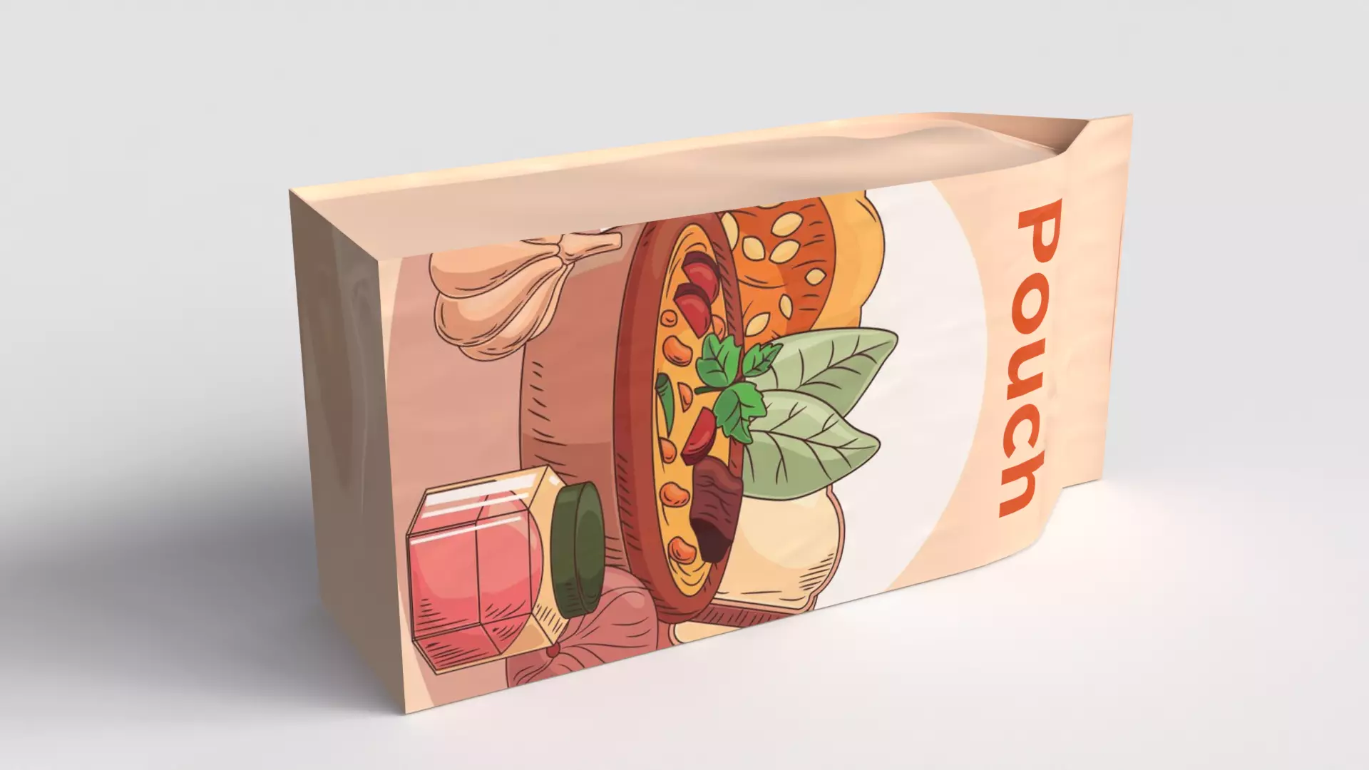 Standing zip pouch 3D model_6