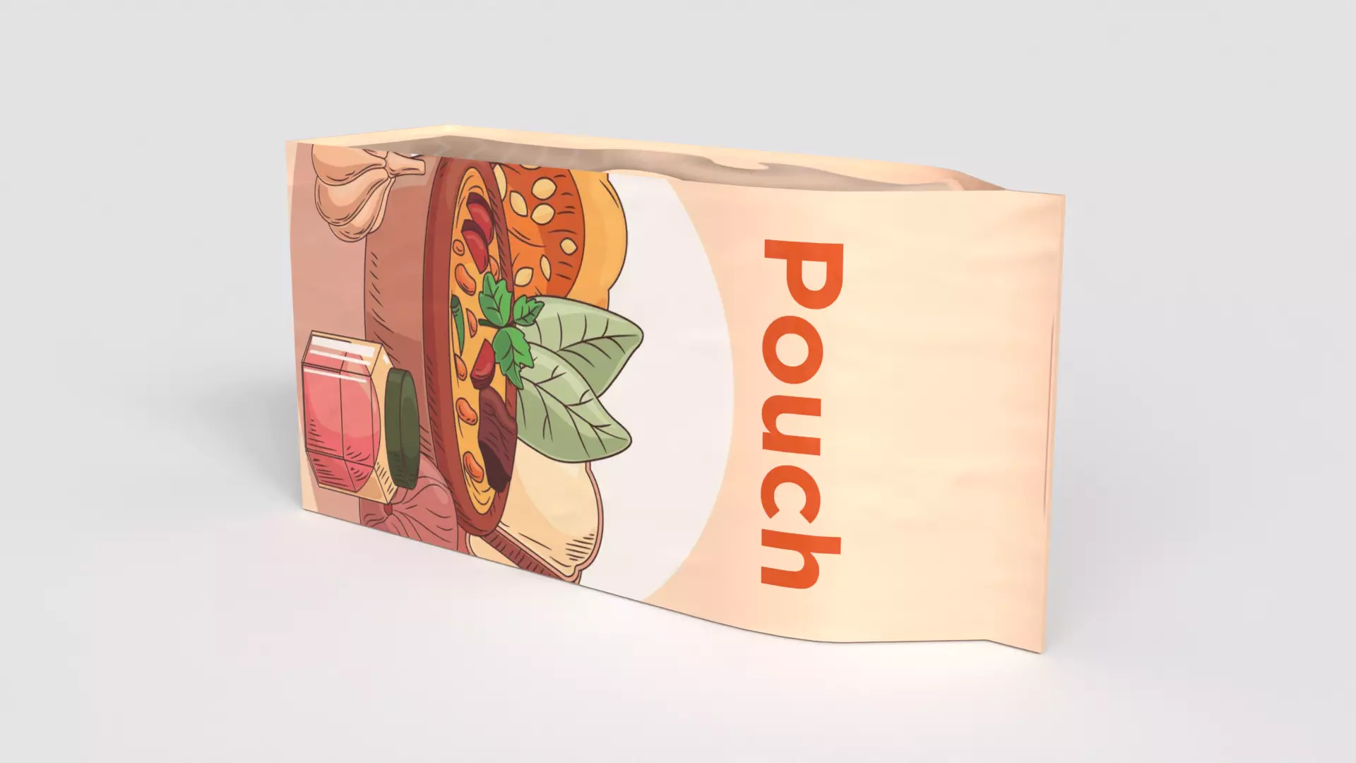 Standing zip pouch 3D model_5