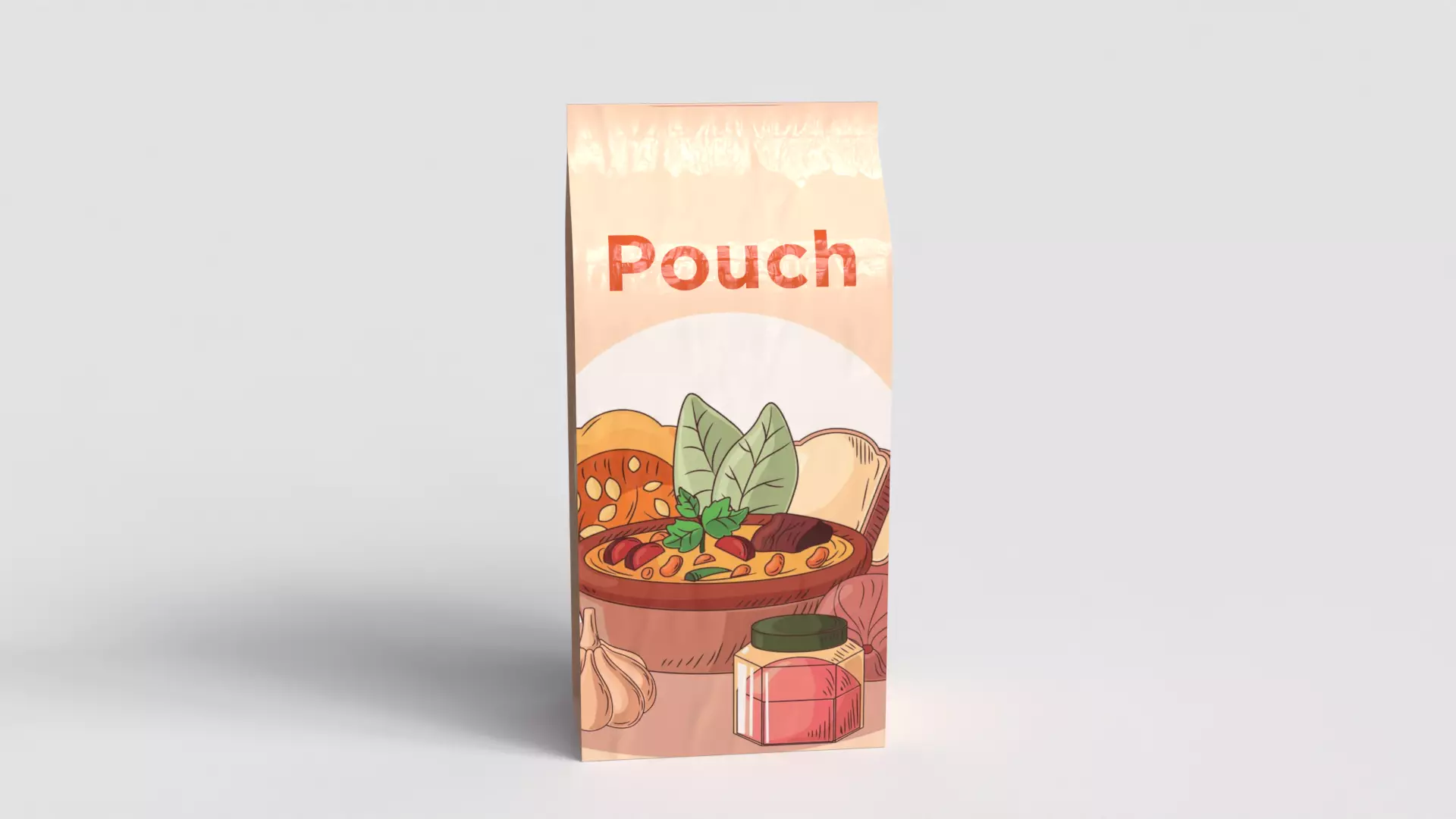 Standing zip pouch 3D model_1