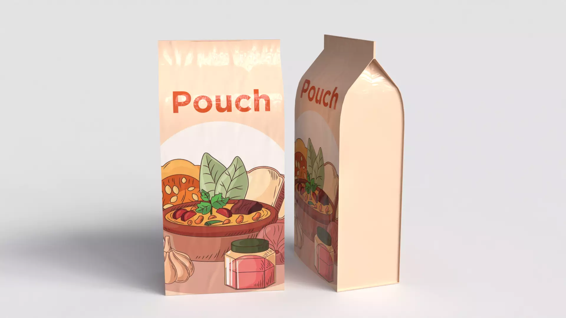 Standing zip pouch 3D model_0