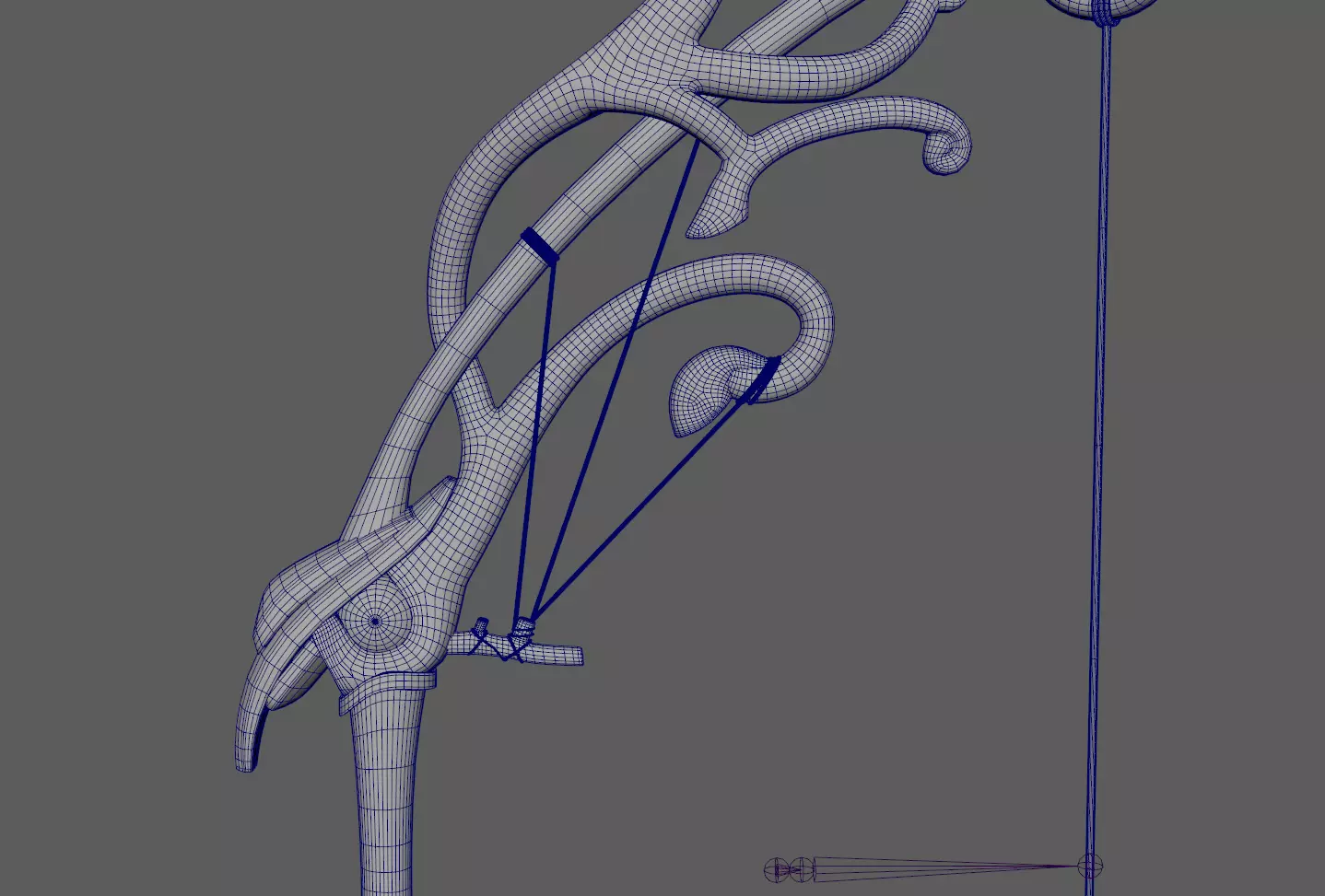 Elegant Fantasy Elven Bow - Game Ready 3D Model Stylized Weapon Low-poly 3D model_7