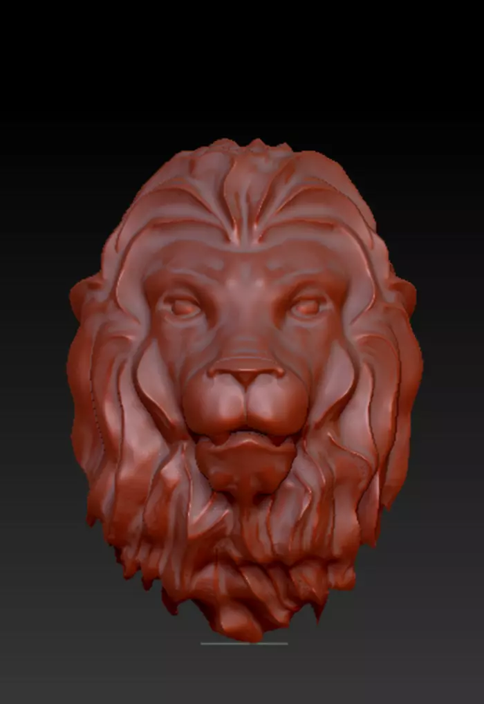 lion pendant 3D print model_0