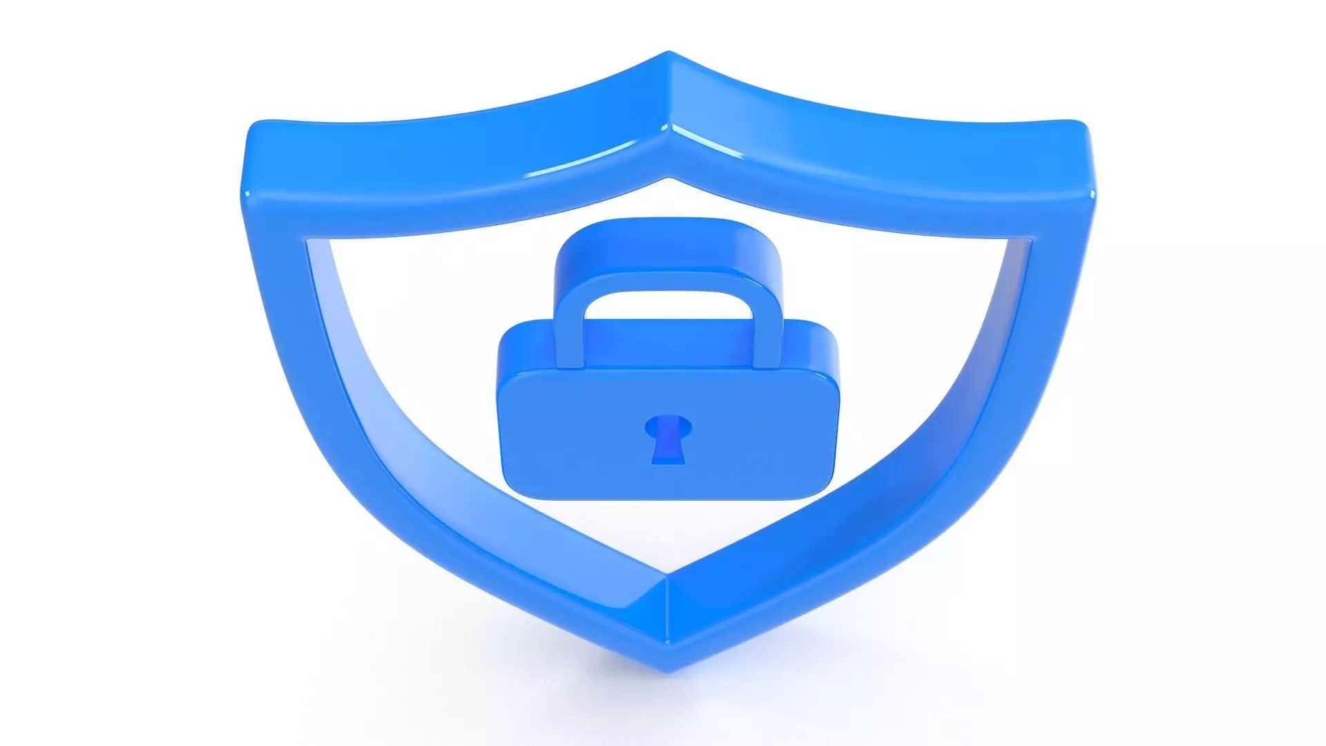 Shield and Lock Icon Low-poly 3D model_4