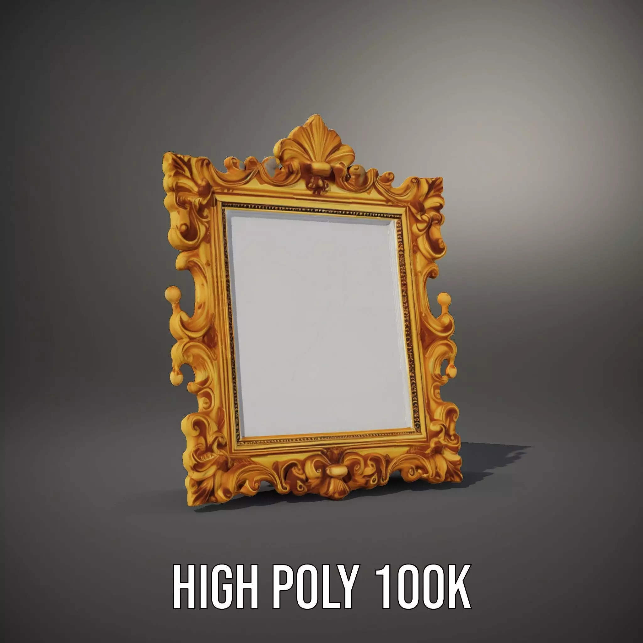 Elegant Gold Frame model pack Low-poly 3D model_10
