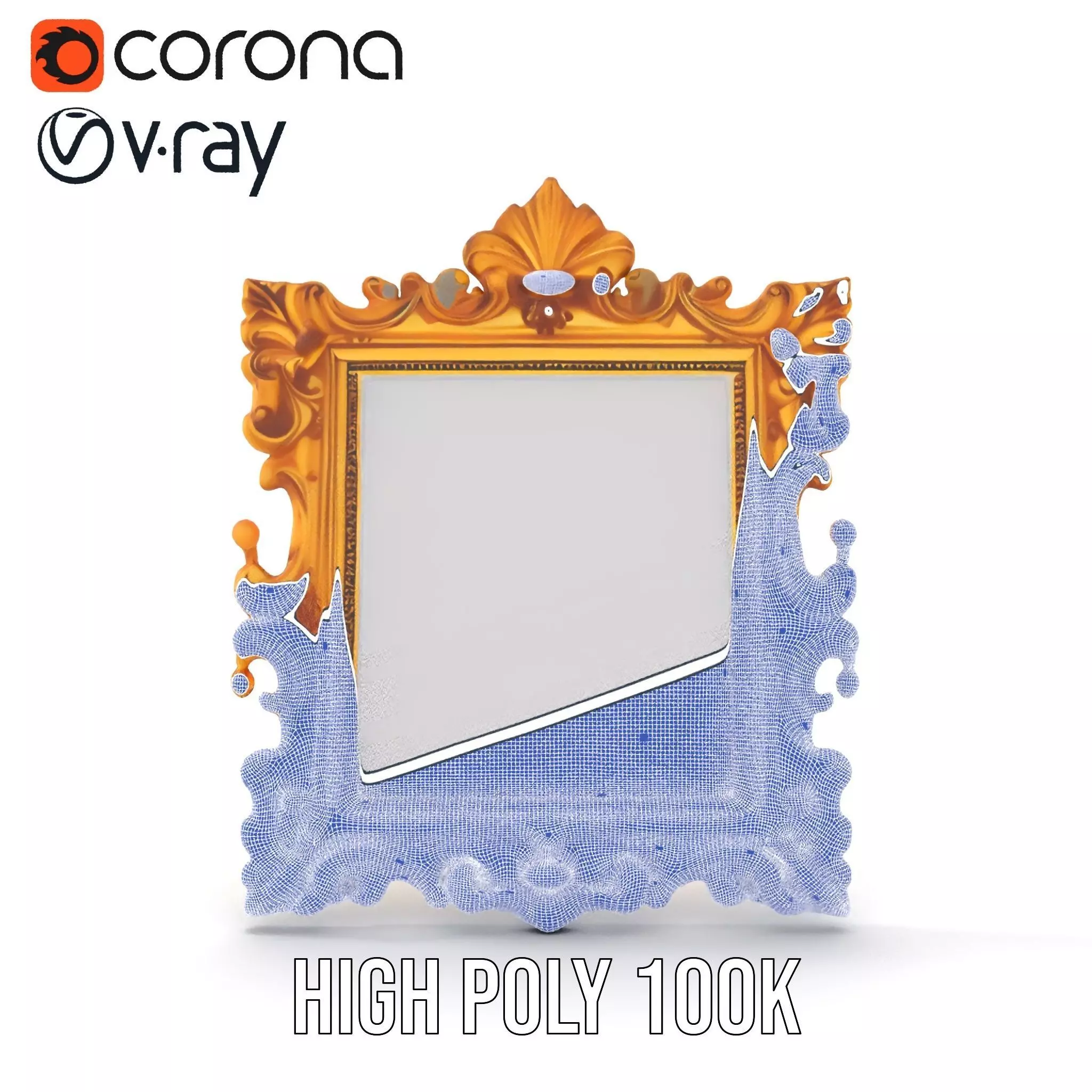 Elegant Gold Frame model pack Low-poly 3D model_35