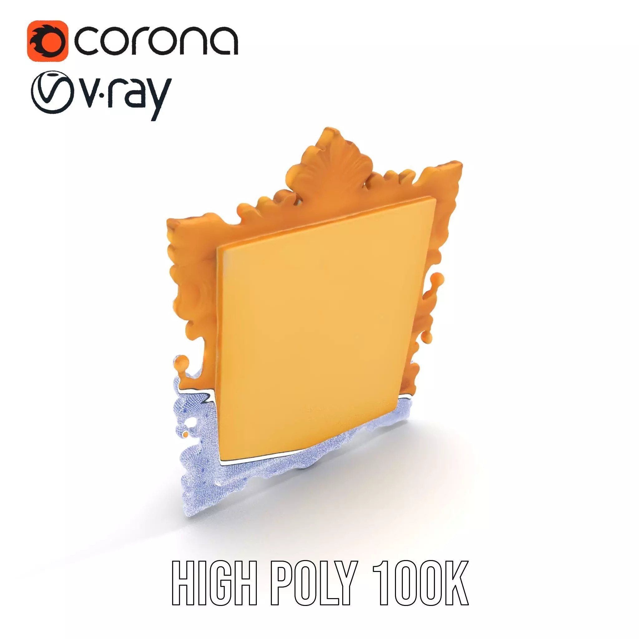 Elegant Gold Frame model pack Low-poly 3D model_34