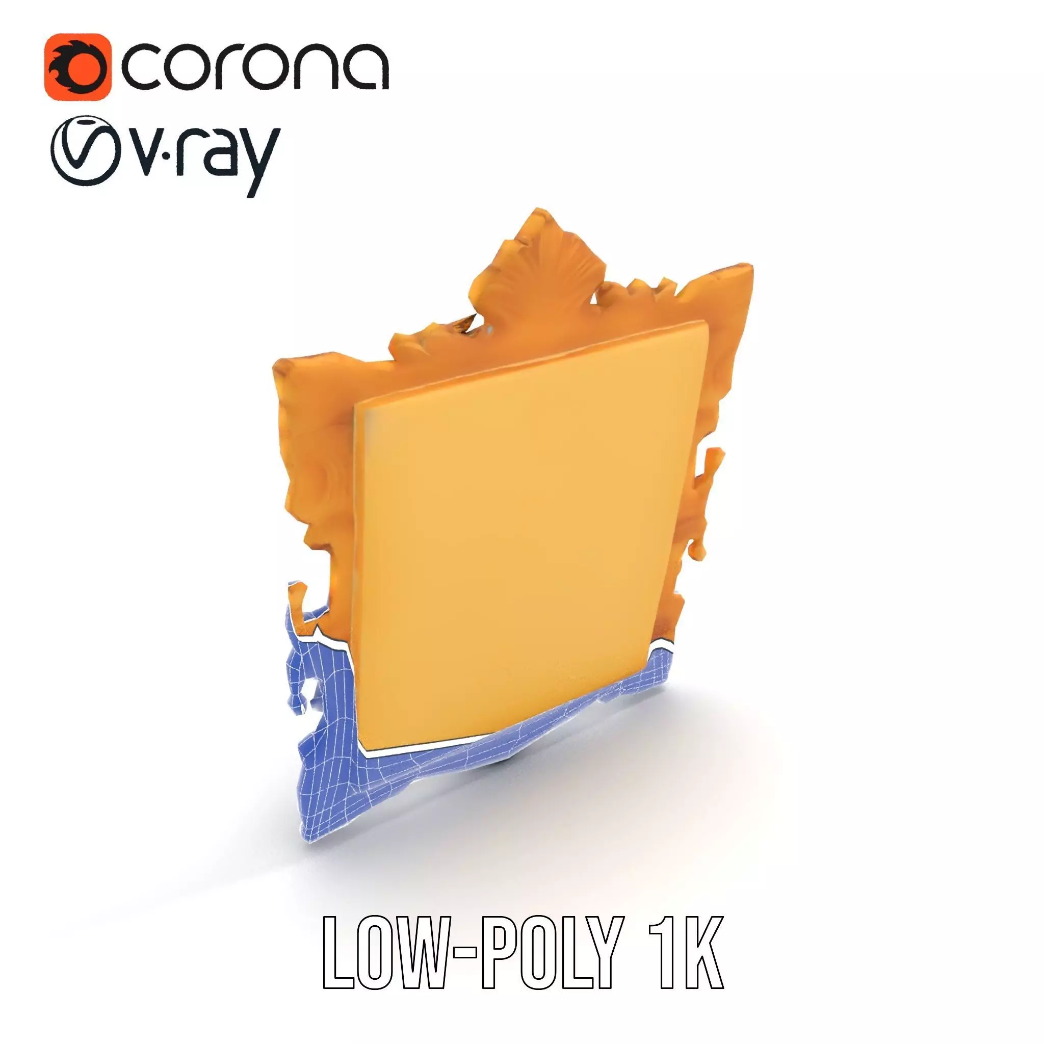 Elegant Gold Frame model pack Low-poly 3D model_23