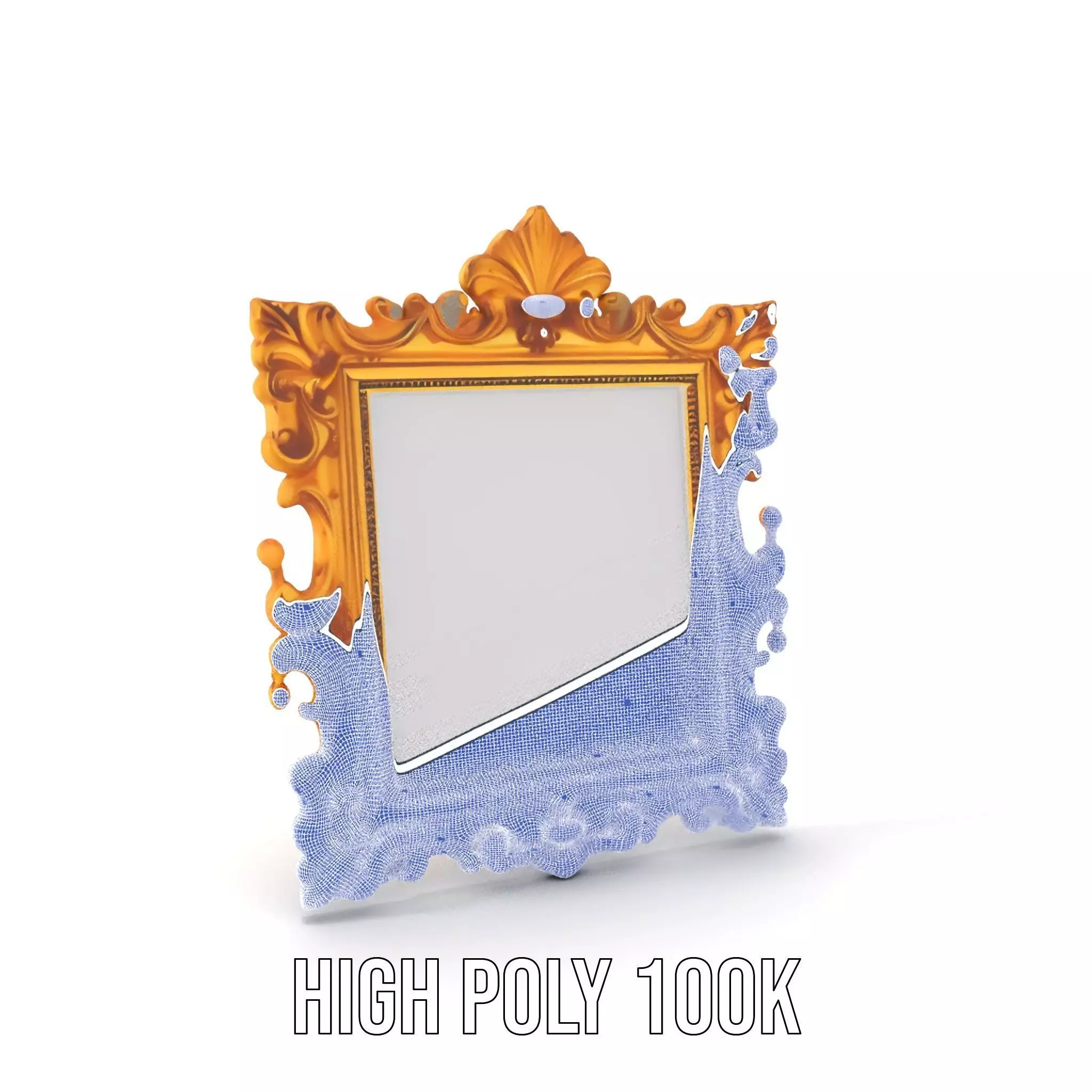 Elegant Gold Frame model pack Low-poly 3D model_5