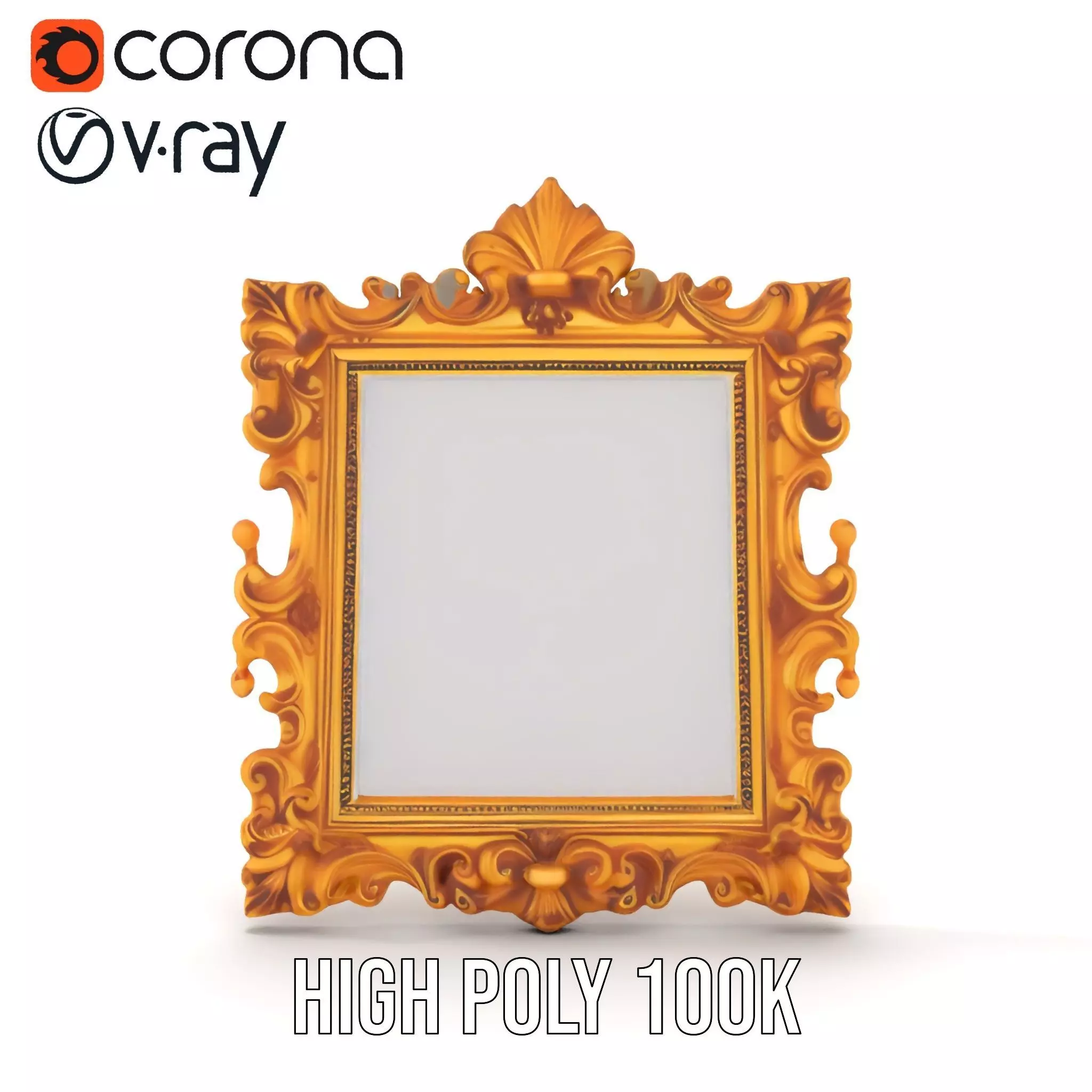 Elegant Gold Frame model pack Low-poly 3D model_16