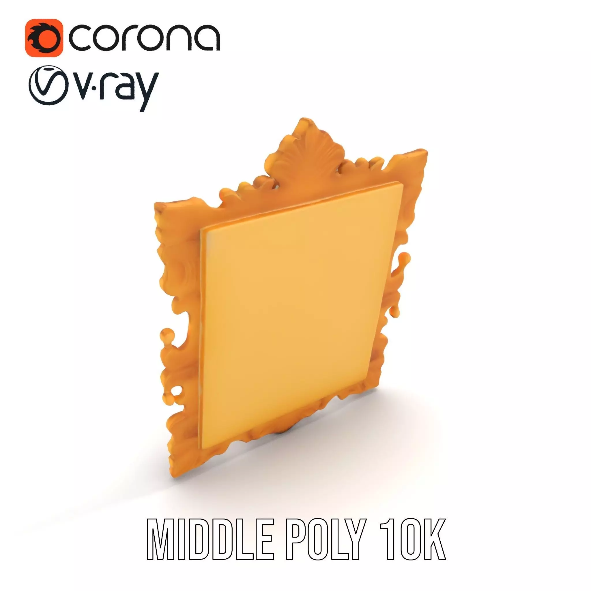 Elegant Gold Frame model pack Low-poly 3D model_7