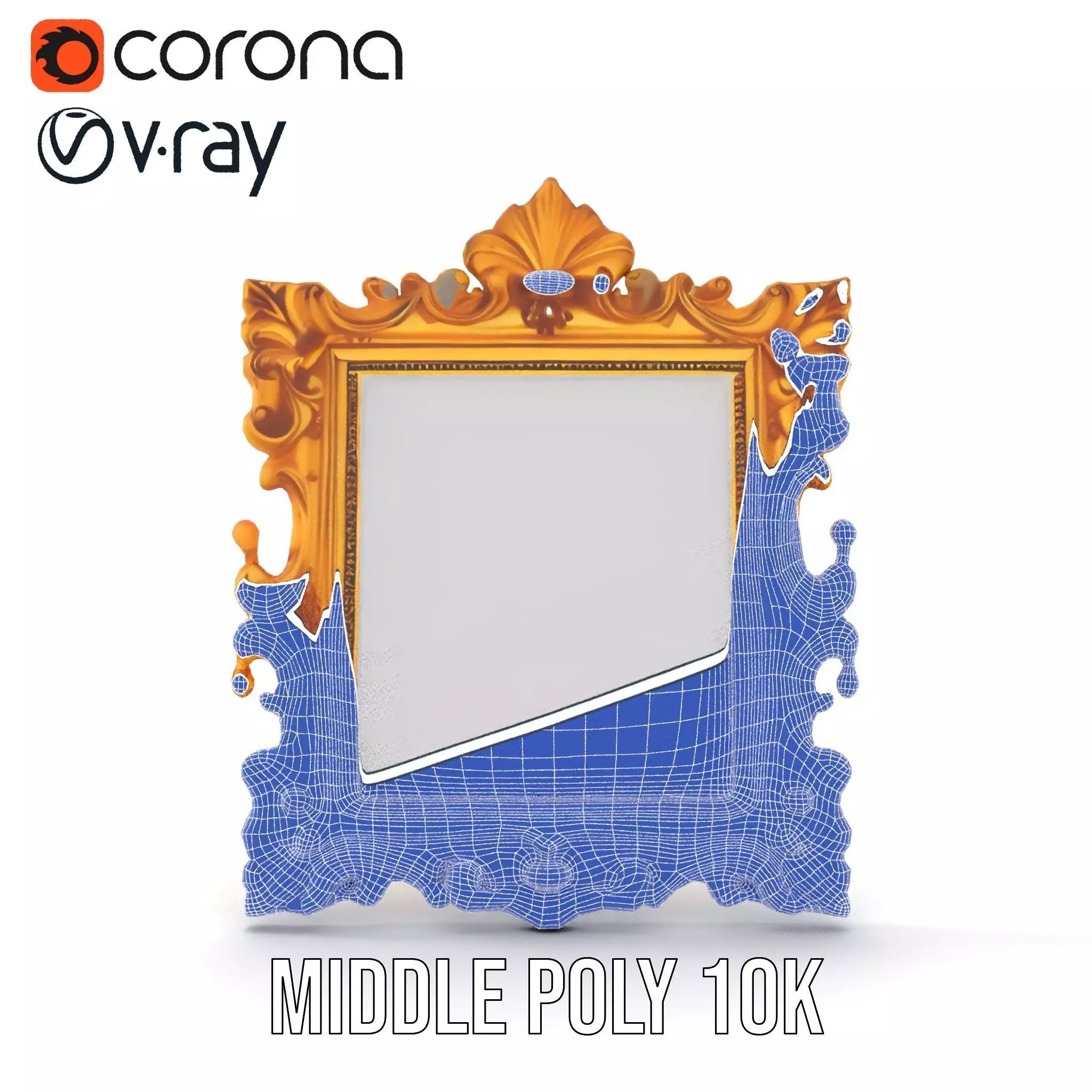 Elegant Gold Frame model pack Low-poly 3D model_25