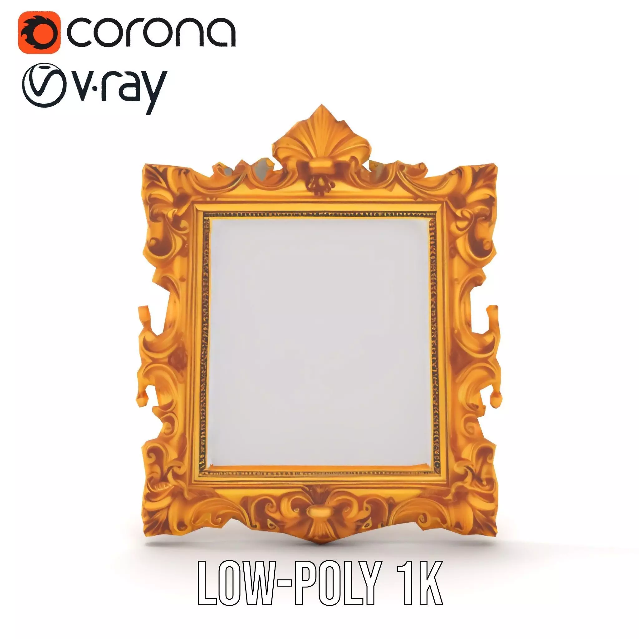 Elegant Gold Frame model pack Low-poly 3D model_18