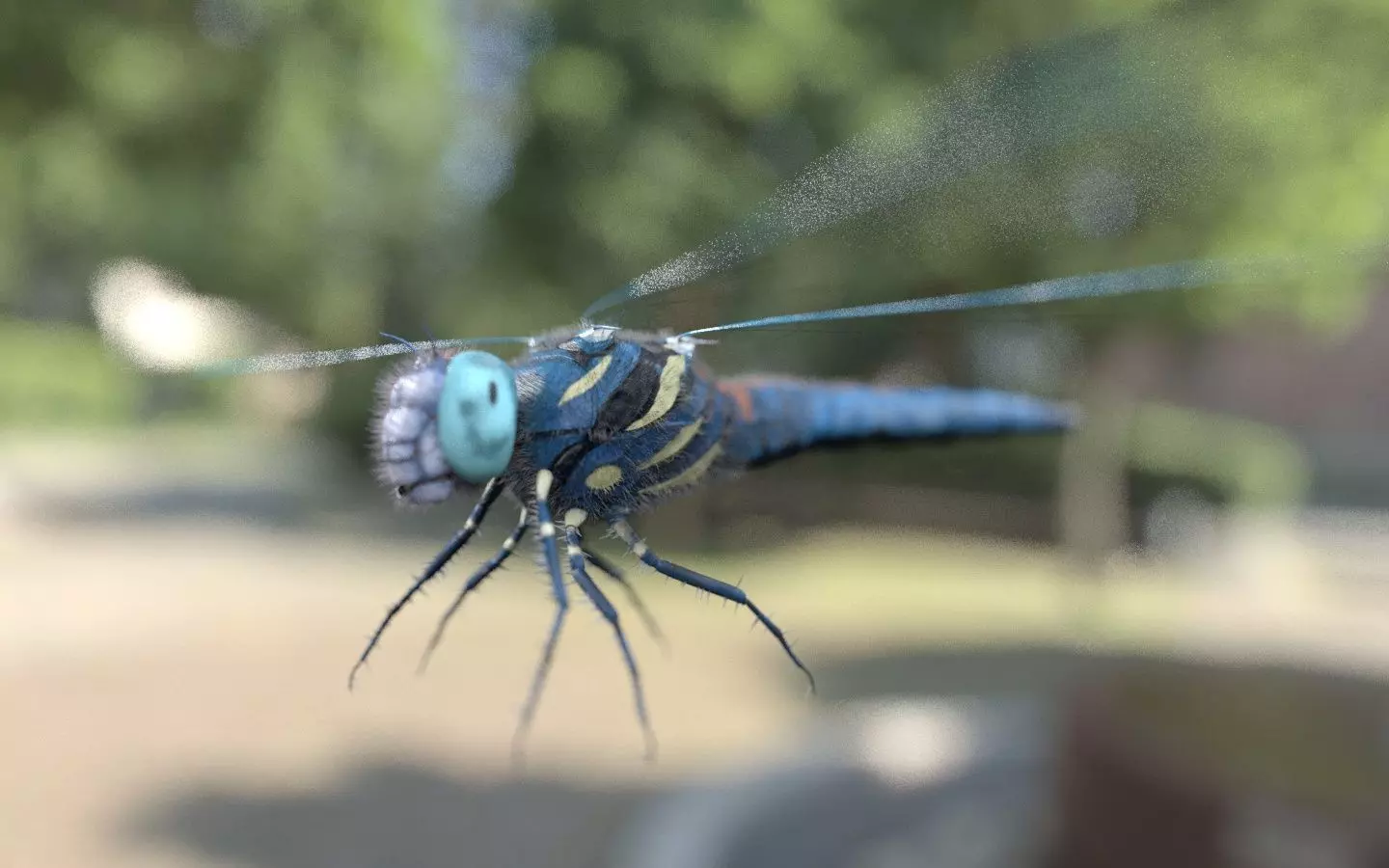 Dragonfly Insect Low-poly 3D model_9