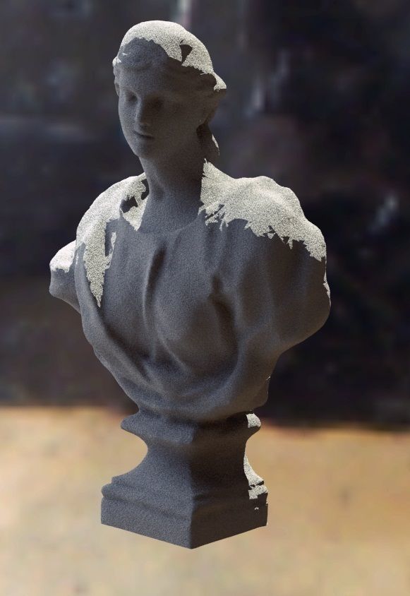 STATUE bust of woman on table 3D model_1