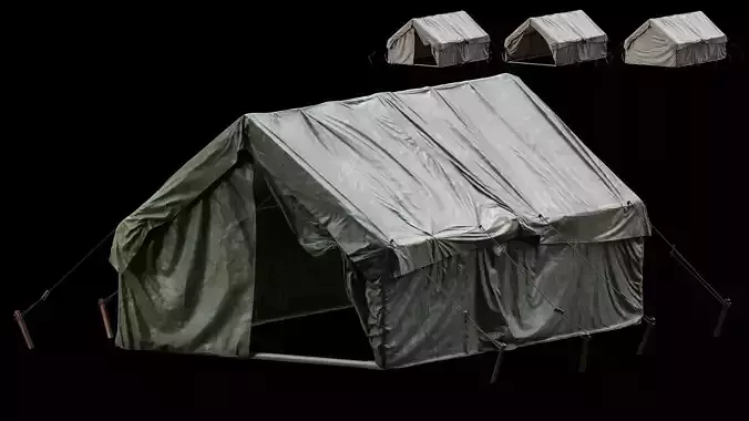 Military Tent 01 Low-poly 3D model