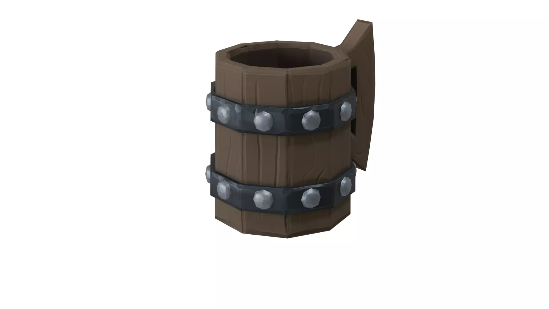 Stylized Wooden Mug 3D Model Low-poly 3D model_6