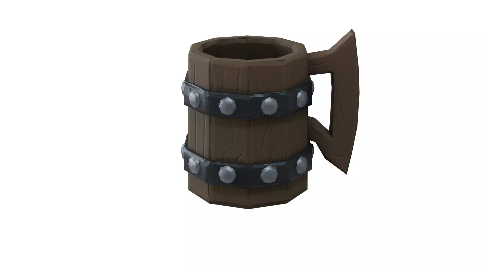 Stylized Wooden Mug 3D Model Low-poly 3D model_8