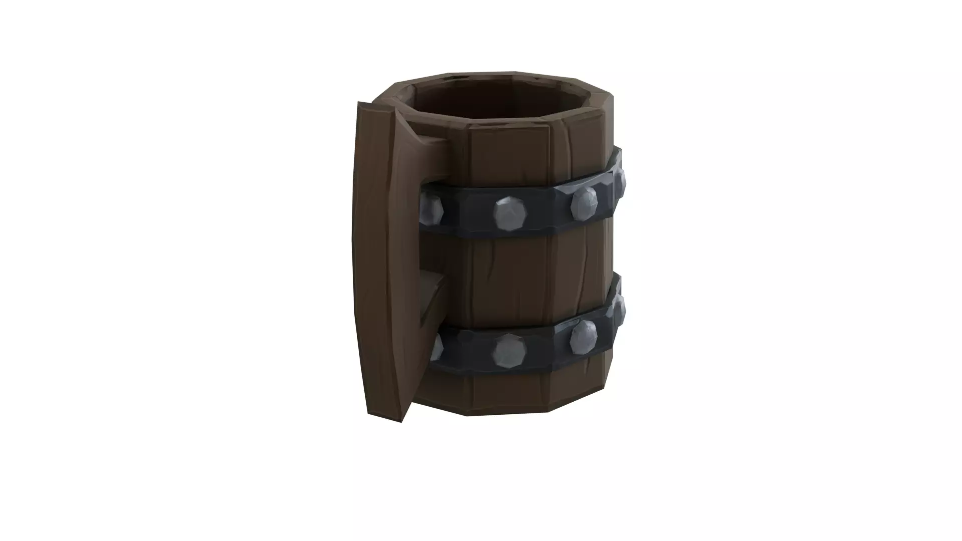 Stylized Wooden Mug 3D Model Low-poly 3D model_14