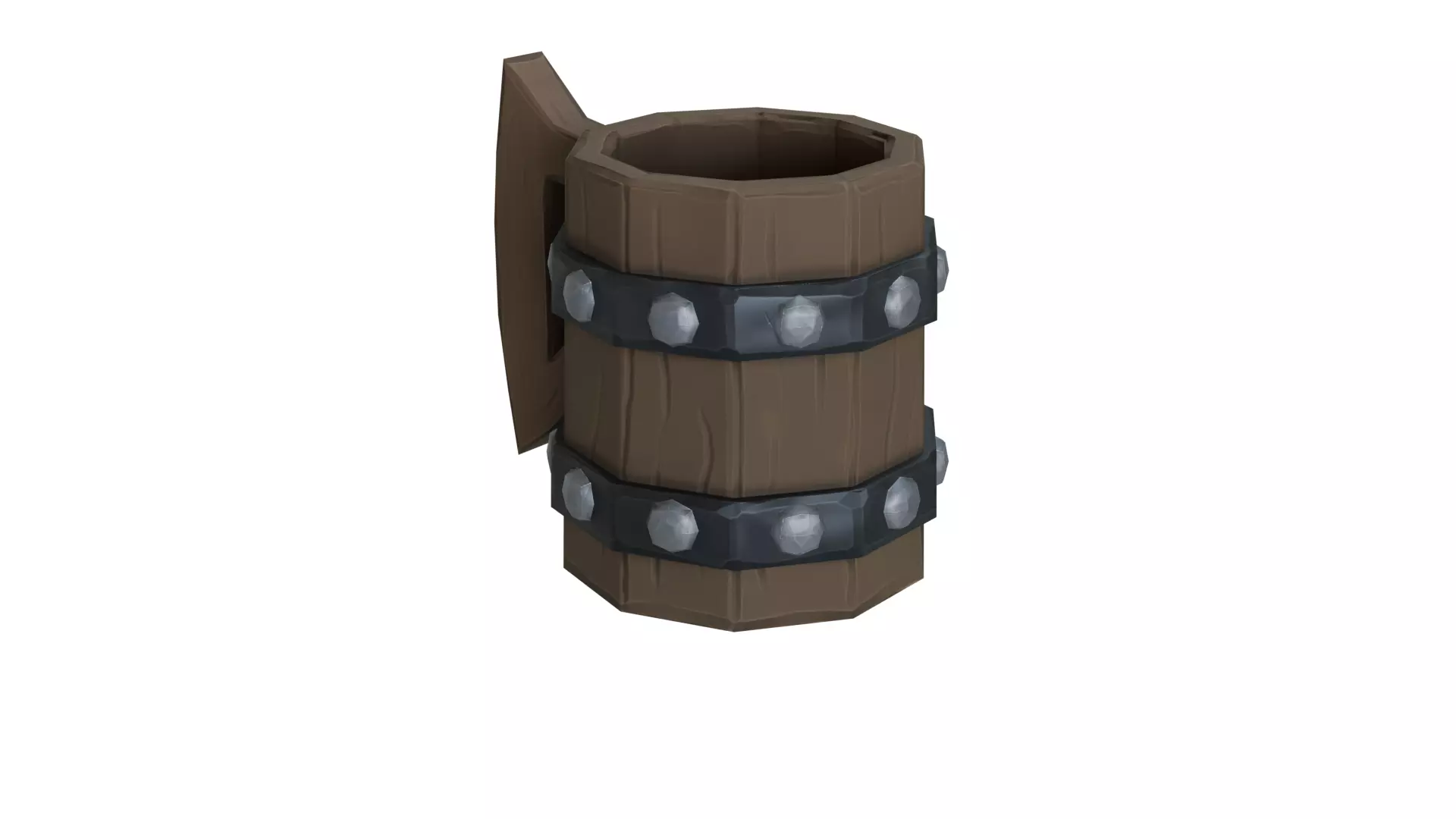 Stylized Wooden Mug 3D Model Low-poly 3D model_1
