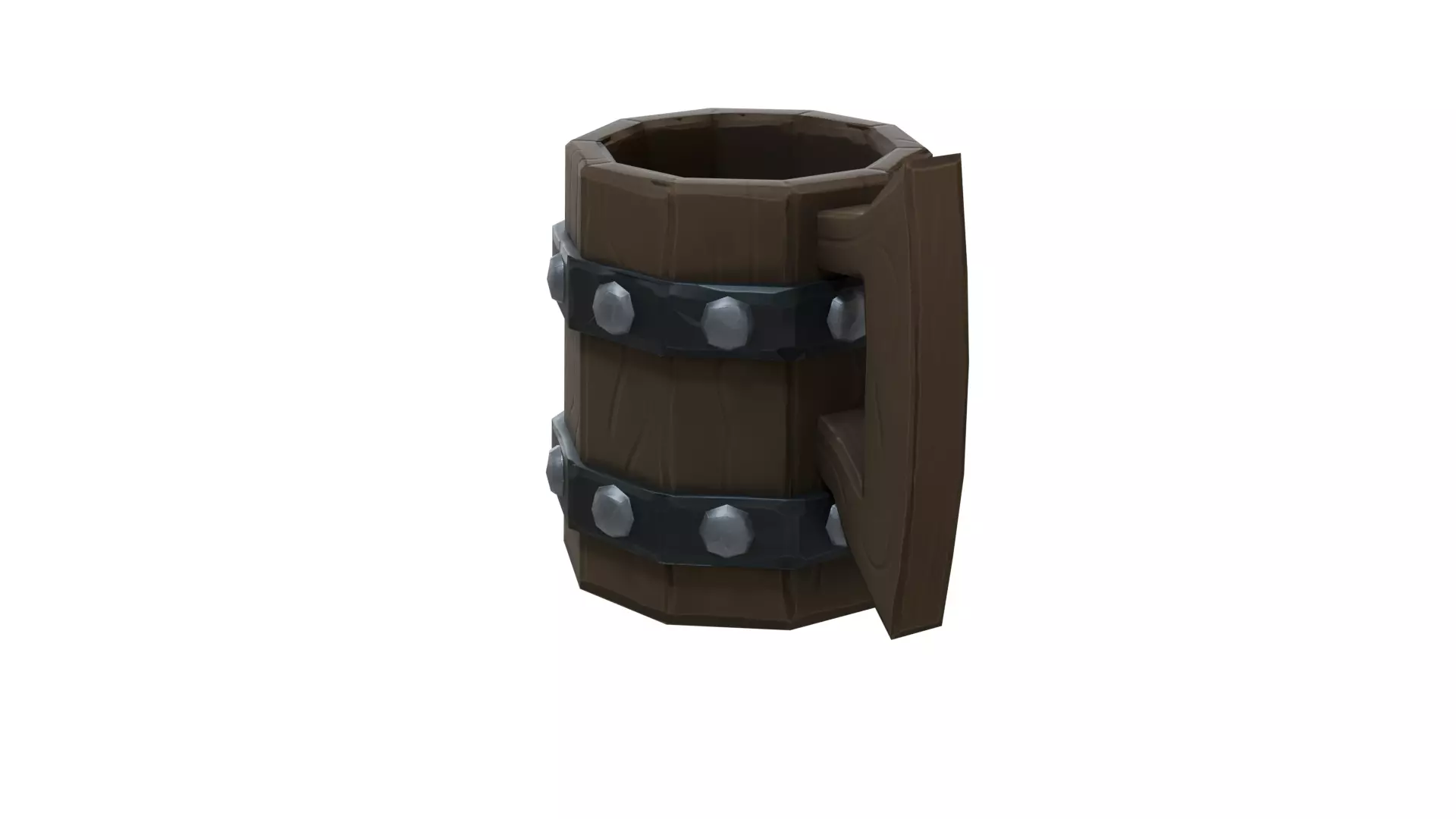 Stylized Wooden Mug 3D Model Low-poly 3D model_11