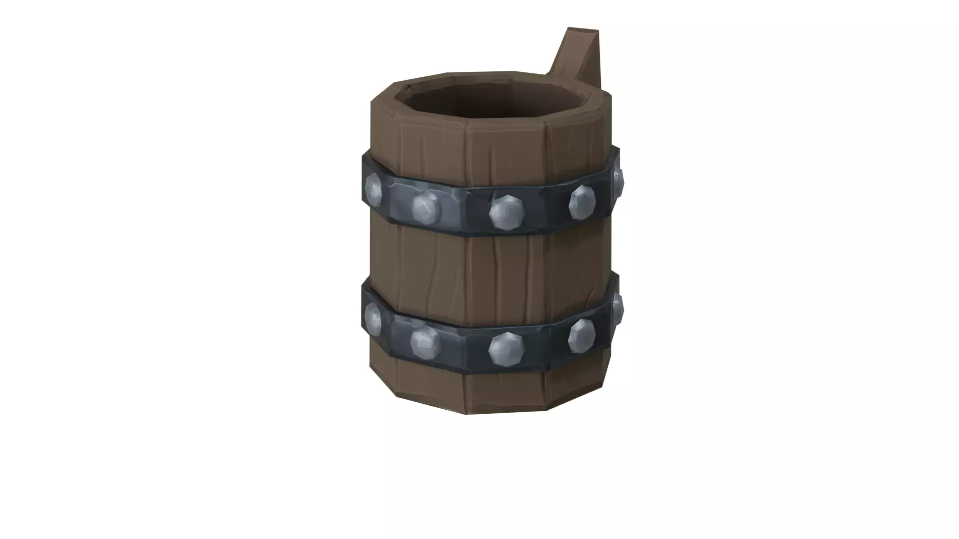 Stylized Wooden Mug 3D Model Low-poly 3D model_5
