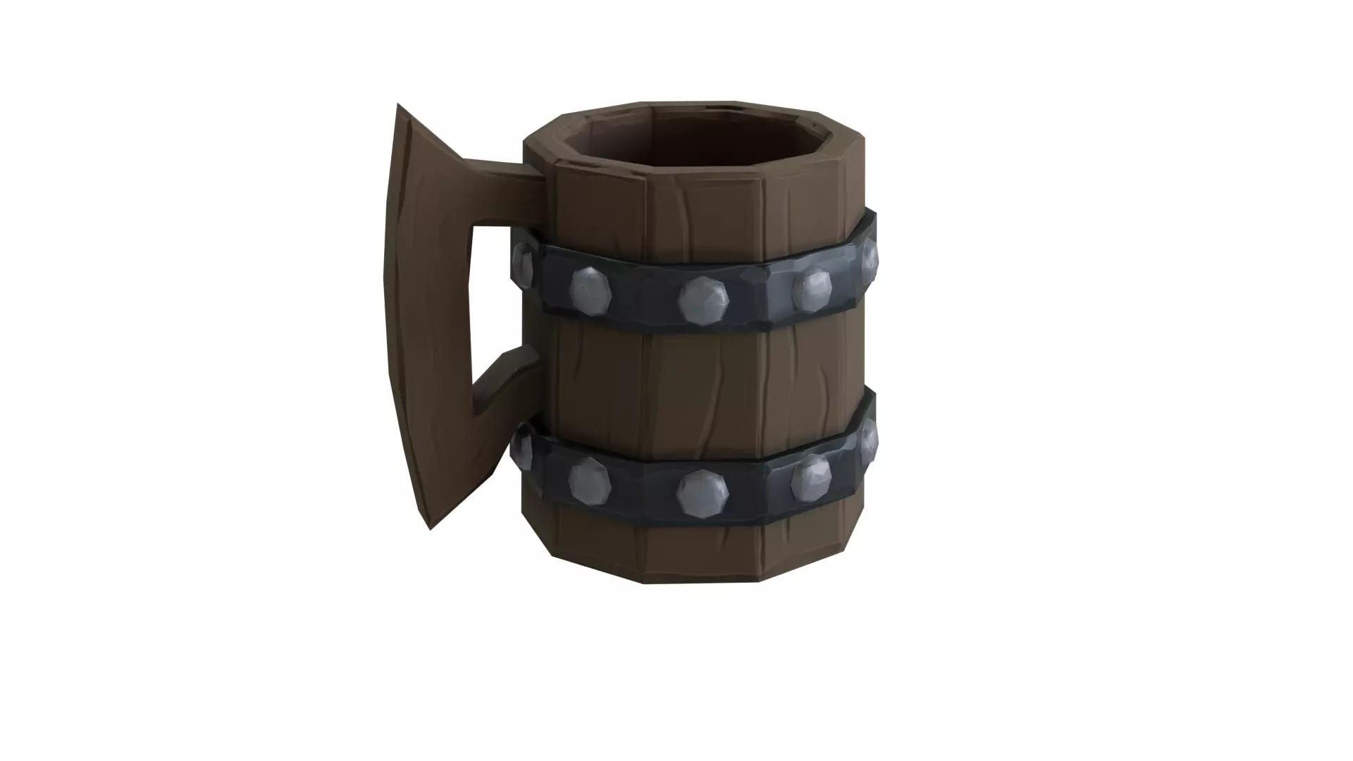 Stylized Wooden Mug 3D Model Low-poly 3D model_16