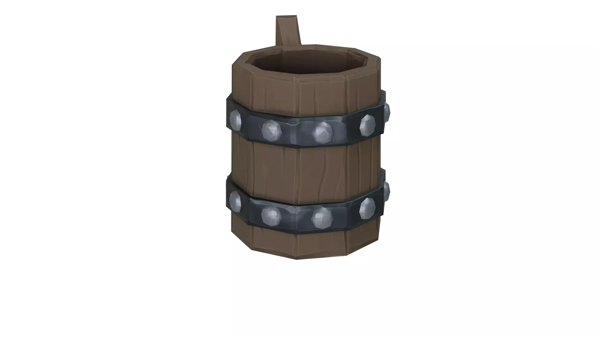 Stylized Wooden Mug 3D Model Low-poly 3D model_3