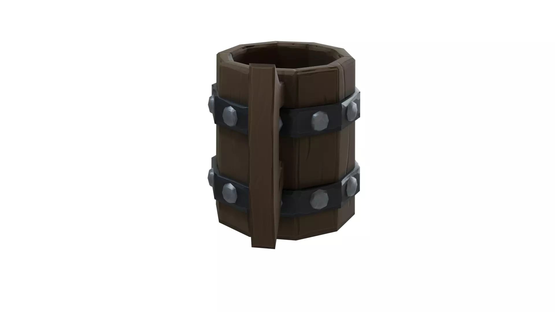 Stylized Wooden Mug 3D Model Low-poly 3D model_13