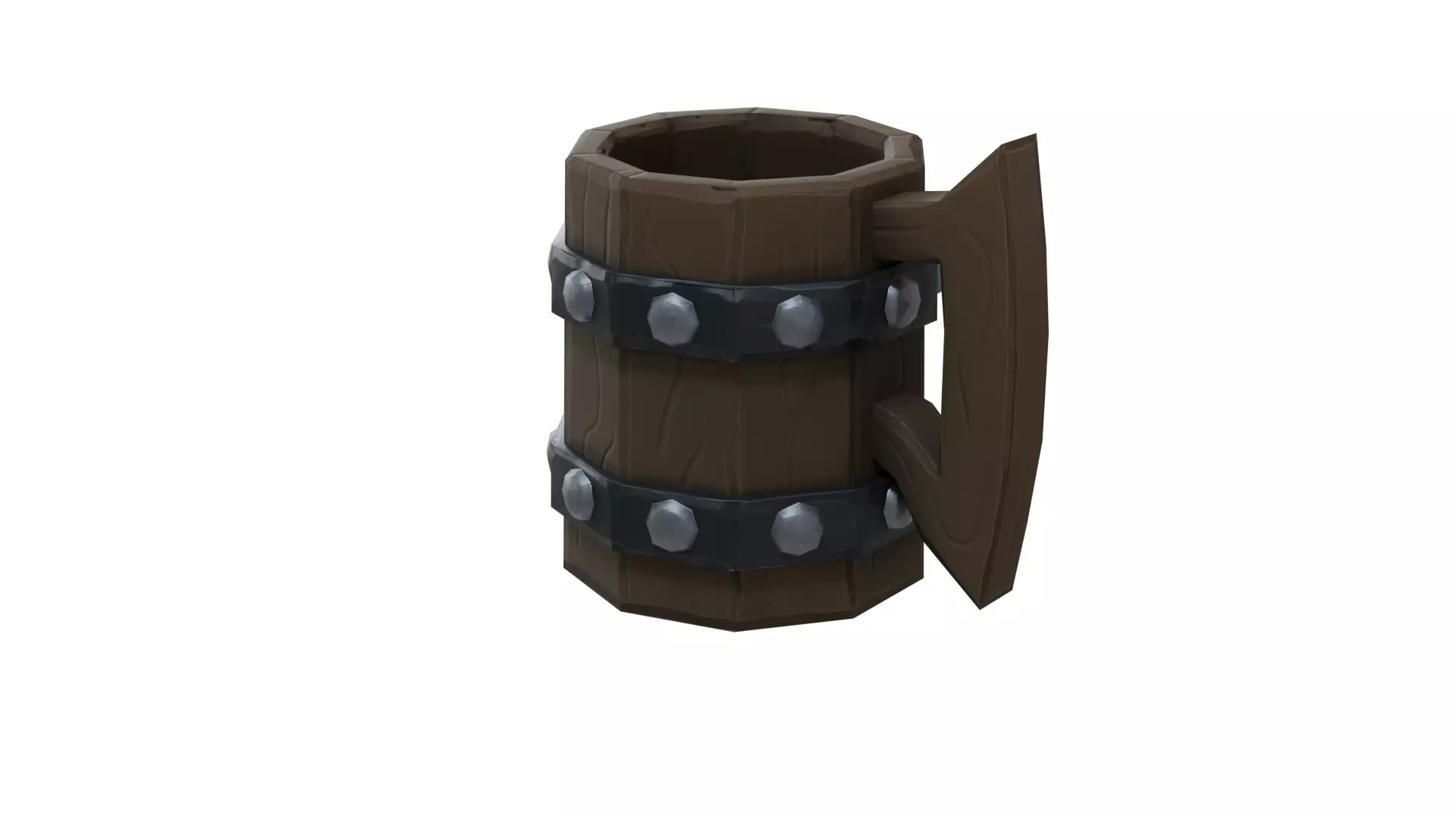 Stylized Wooden Mug 3D Model Low-poly 3D model_10