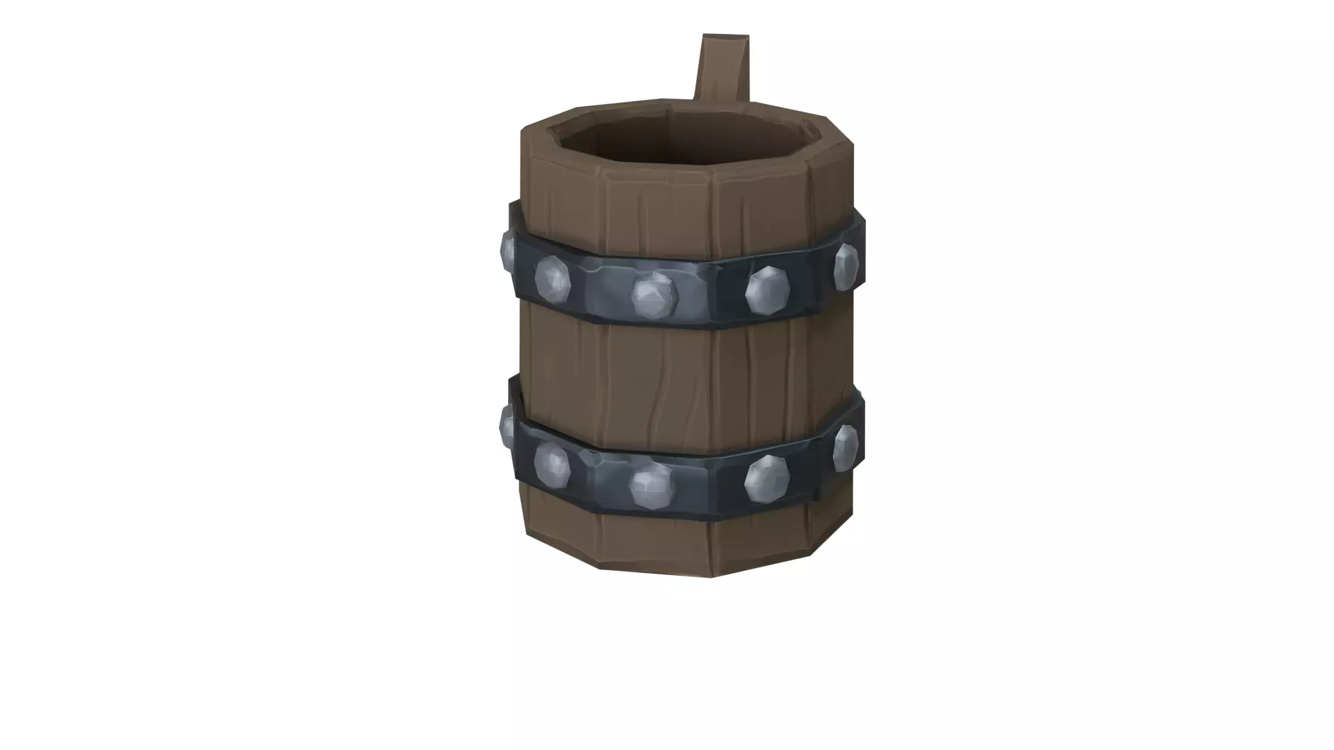 Stylized Wooden Mug 3D Model Low-poly 3D model_4