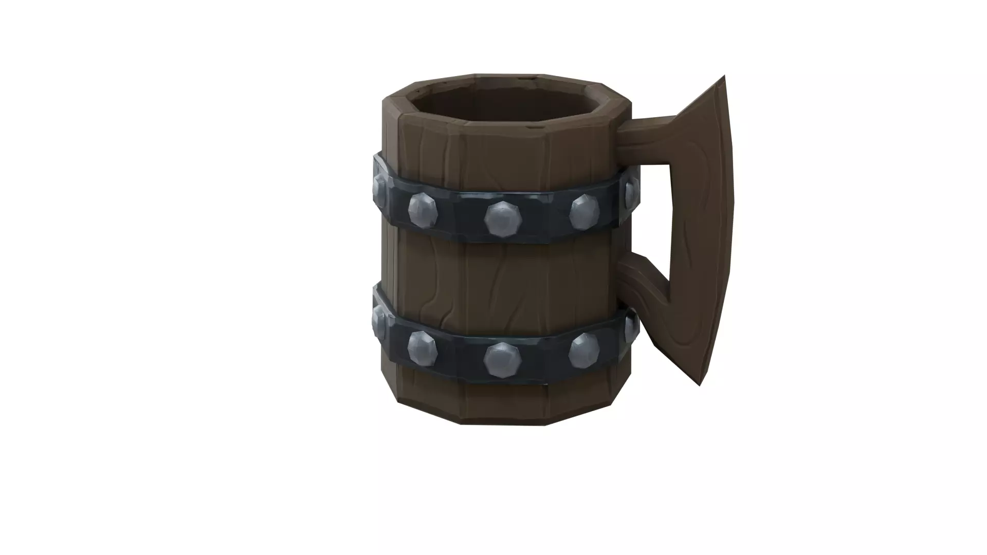 Stylized Wooden Mug 3D Model Low-poly 3D model_9